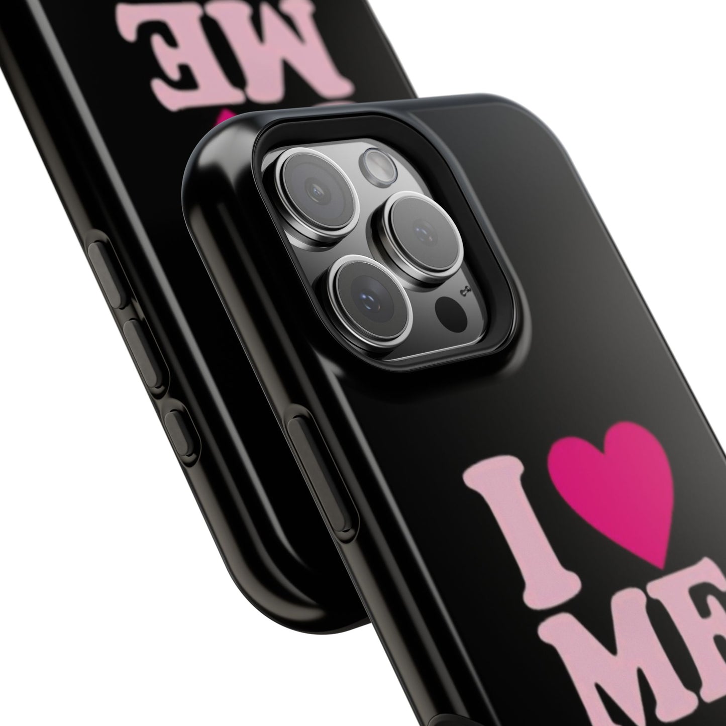 Magnetic Impact-Resistant Phone Case — "I love ME" Pink Self-Love Design