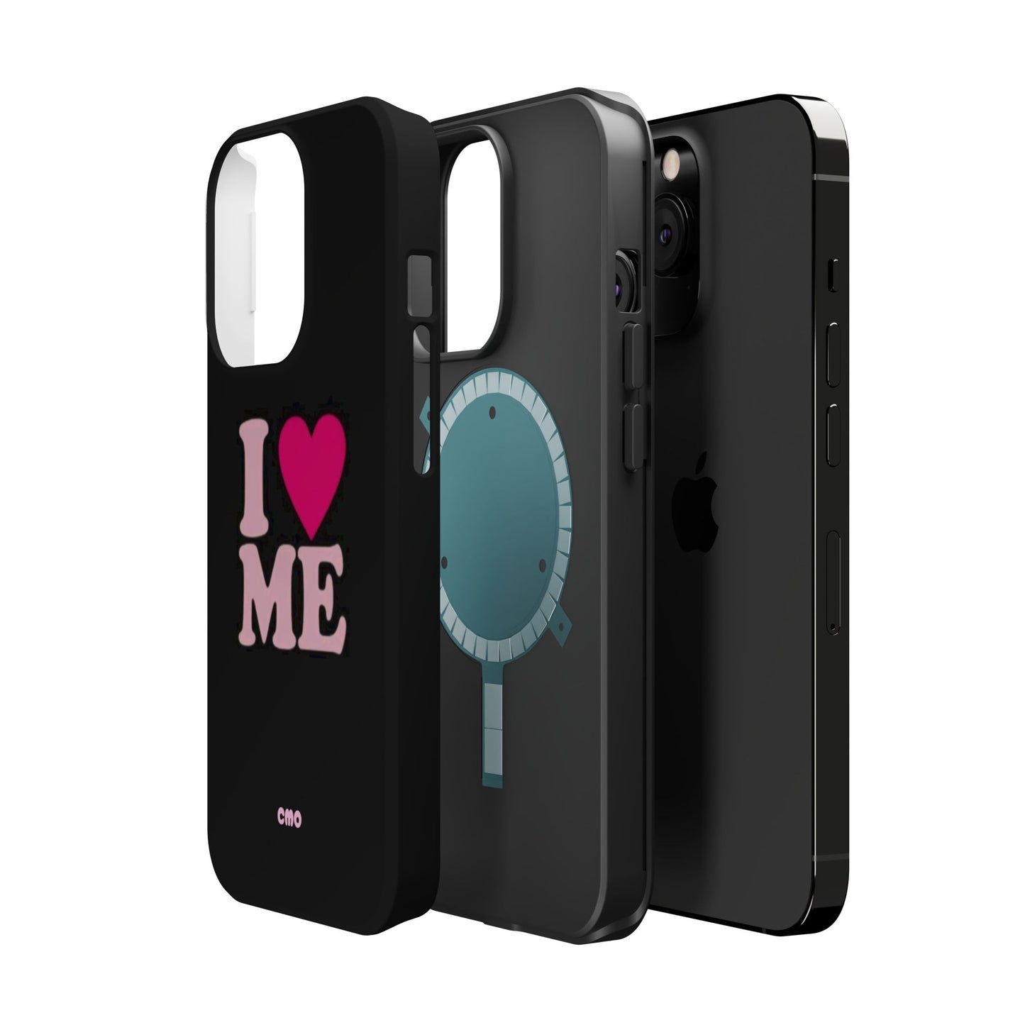 Magnetic Impact-Resistant Phone Case — "I love ME" Pink Self-Love Design