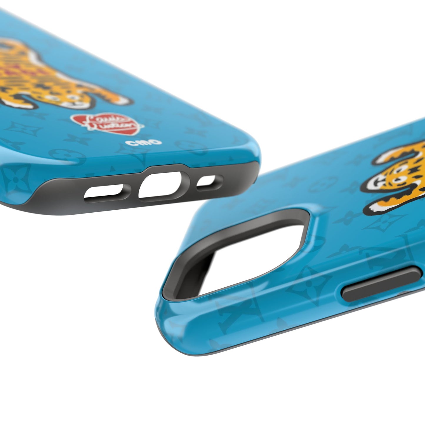 Magnetic Impact-Resistant Phone Case — Blue Tiger Rug Design
