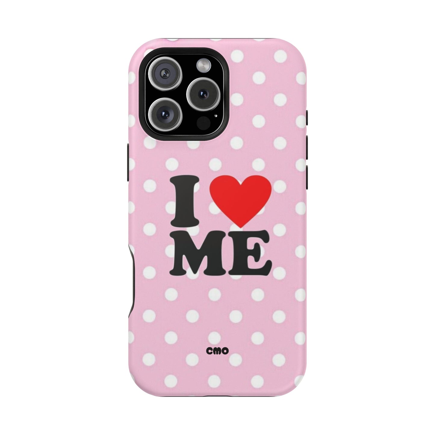 Pink Polka Dot "I  love ME" Magnetic Impact Phone Case — Self-Love Protective Cover
