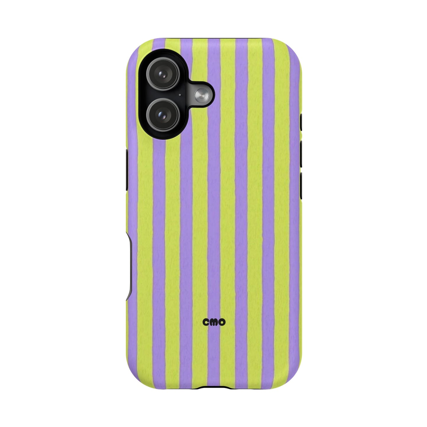 Phone Case — Bold Purple & Lime Stripe Magnetic Impact-Resistant Case