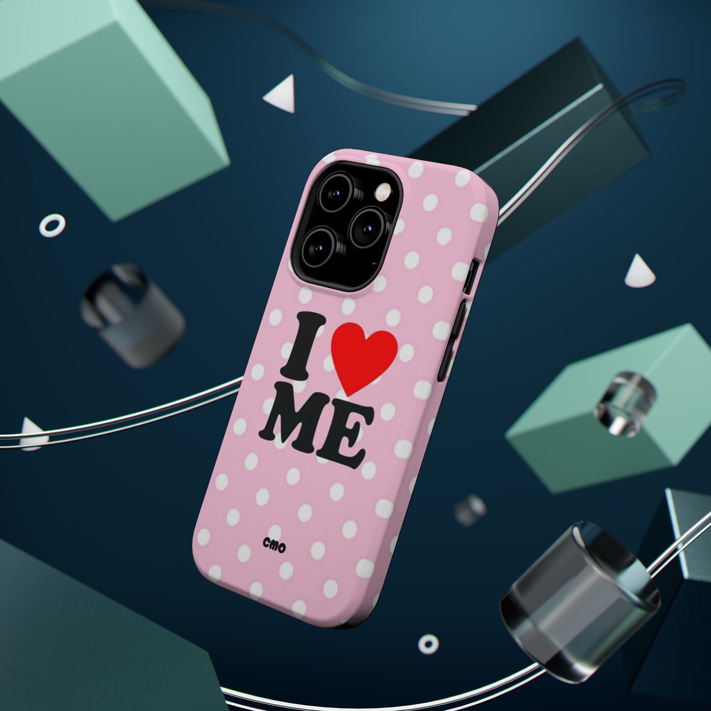 Pink Polka Dot "I  love ME" Magnetic Impact Phone Case — Self-Love Protective Cover