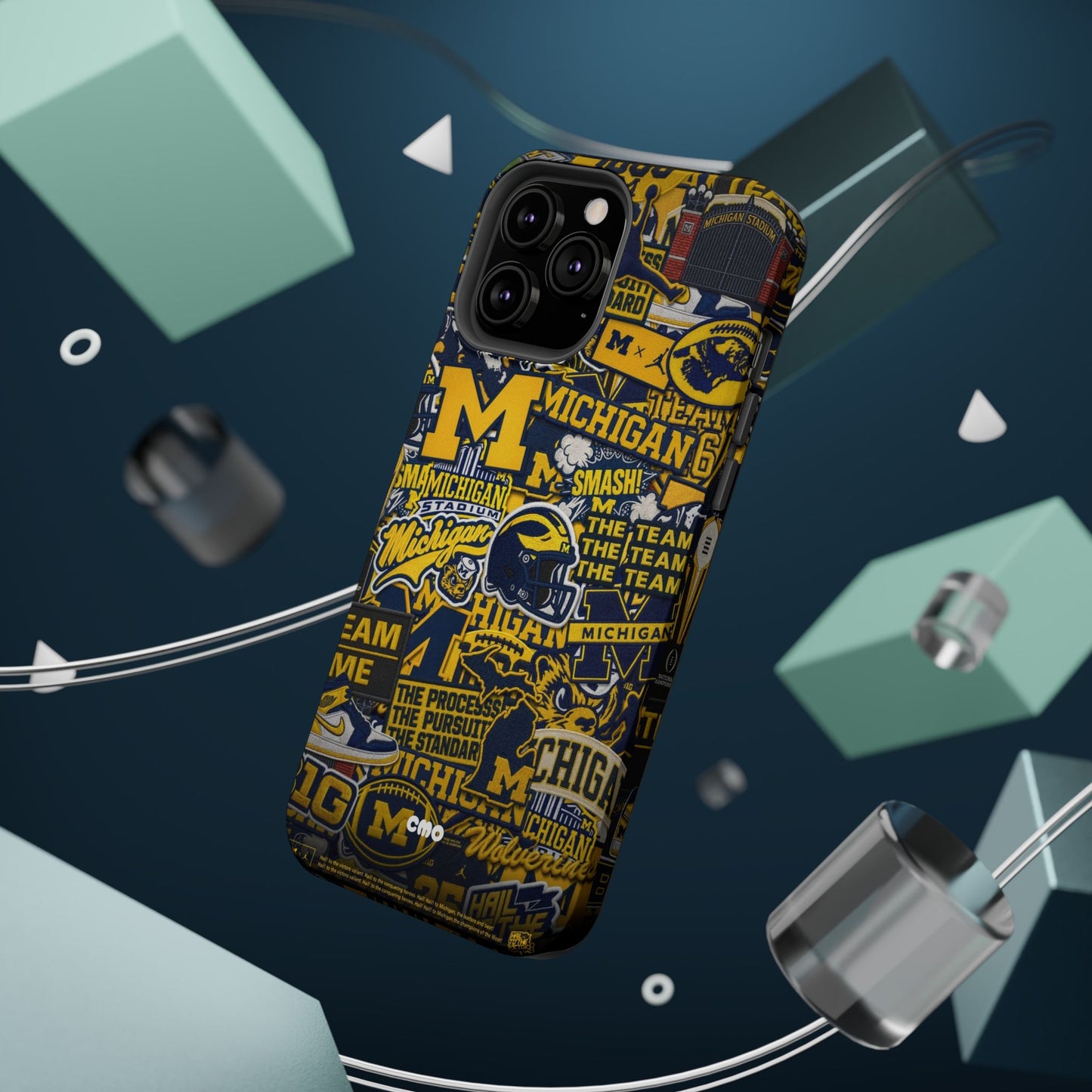 Michigan Wolverines Magnetic Impact Phone Case — Team Logo Collage MagSafe-Compatible