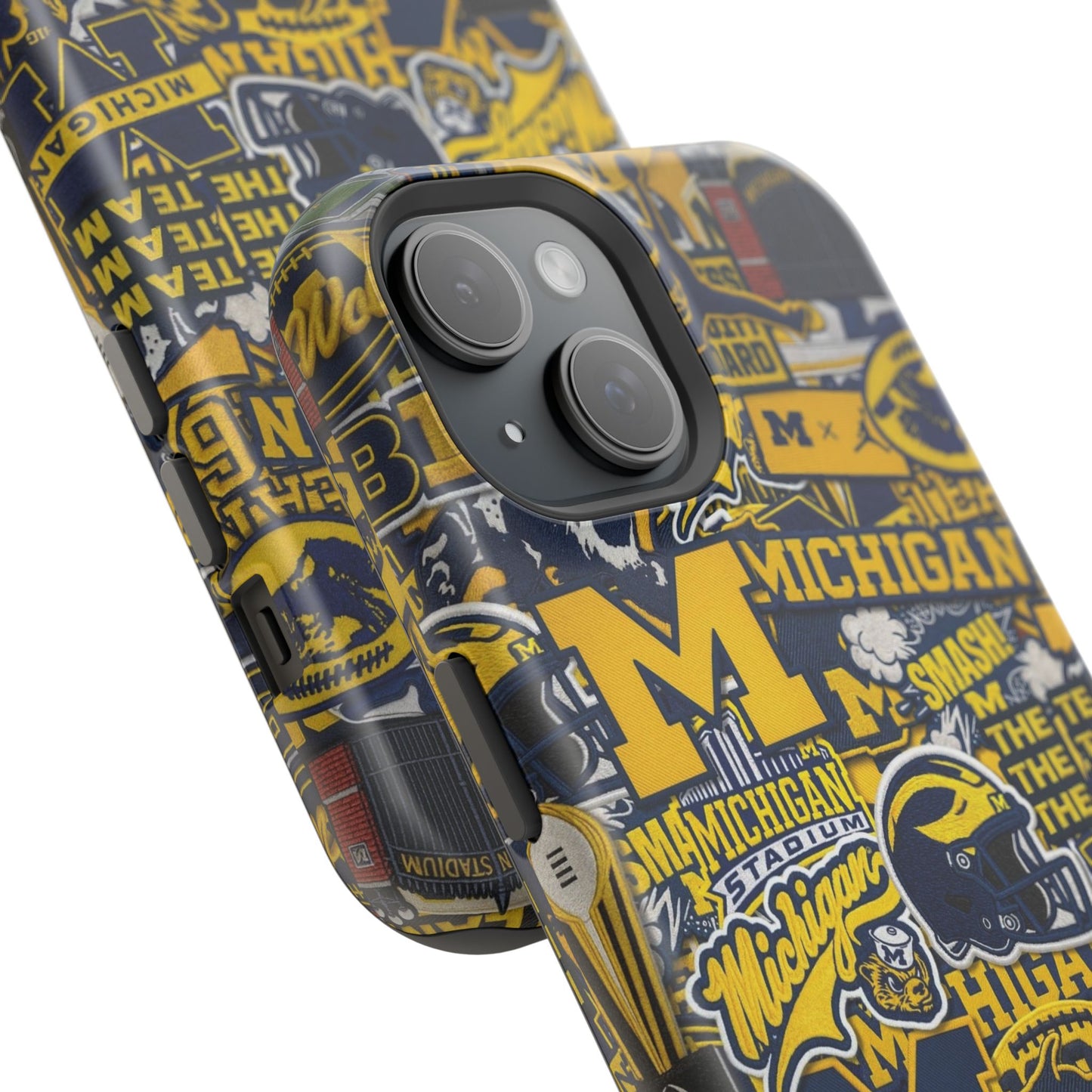 Michigan Wolverines Magnetic Impact Phone Case — Team Logo Collage MagSafe-Compatible