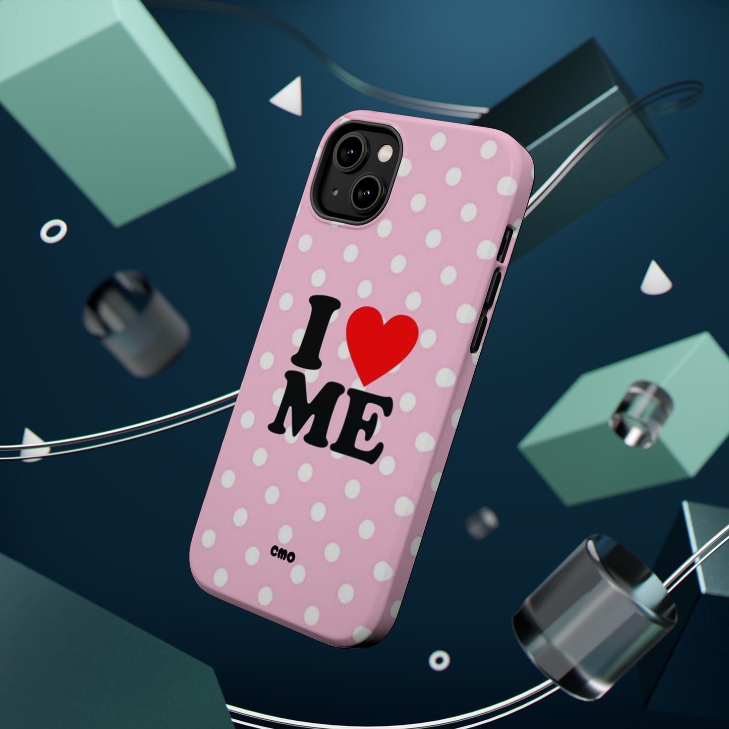 Pink Polka Dot "I  love ME" Magnetic Impact Phone Case — Self-Love Protective Cover