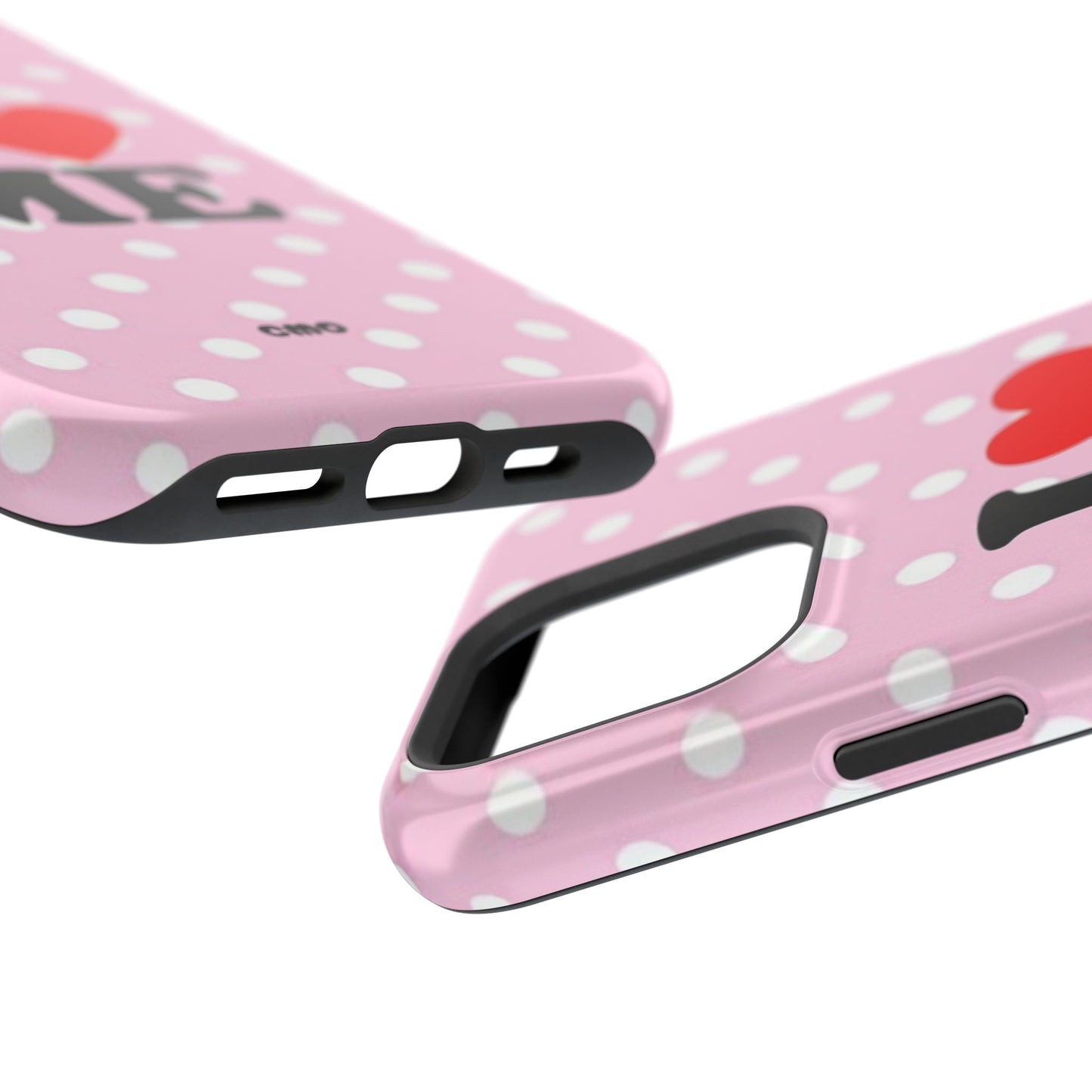 Pink Polka Dot "I  love ME" Magnetic Impact Phone Case — Self-Love Protective Cover