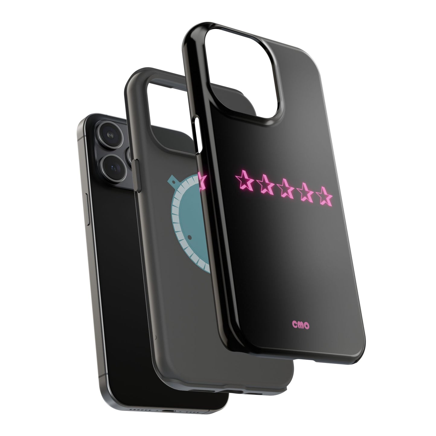 5 Stat ⭐️ Phone Case — Pink Neon Stars Magnetic Impact-Resistant Case