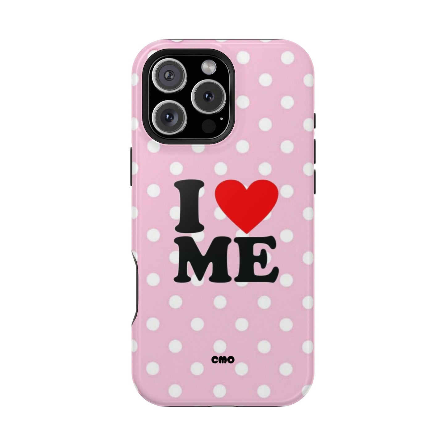 Pink Polka Dot "I  love ME" Magnetic Impact Phone Case — Self-Love Protective Cover