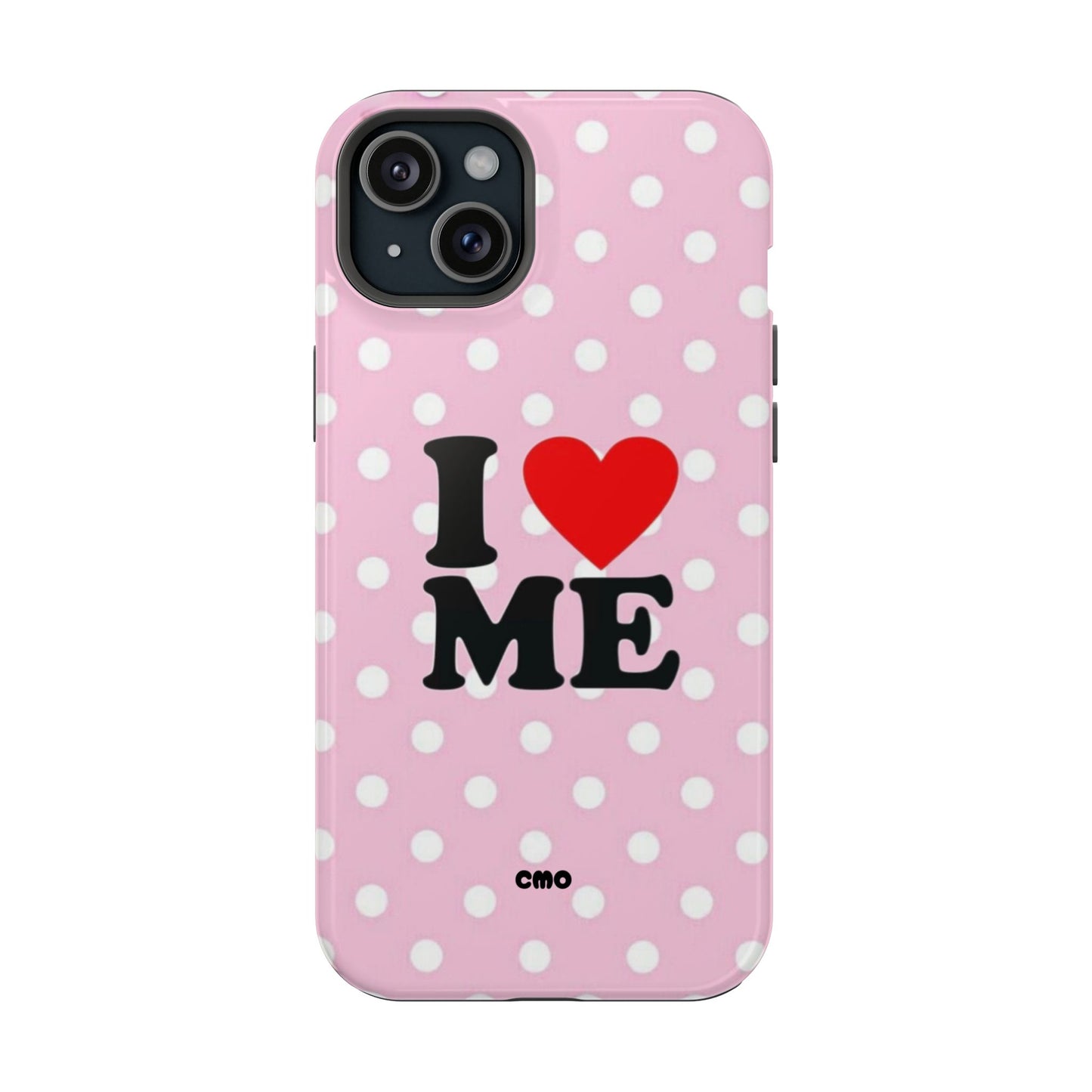 Pink Polka Dot "I  love ME" Magnetic Impact Phone Case — Self-Love Protective Cover