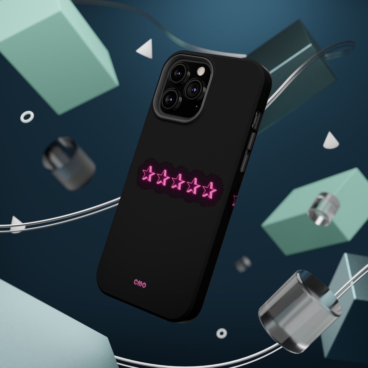 5 Stat ⭐️ Phone Case — Pink Neon Stars Magnetic Impact-Resistant Case