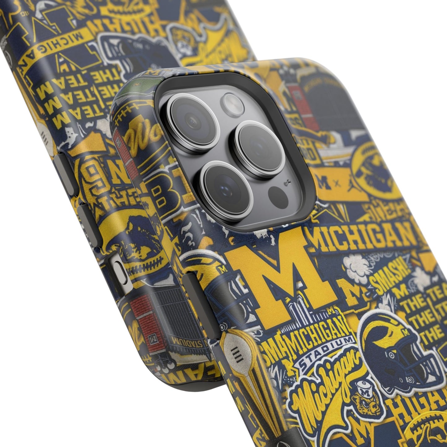 Michigan Wolverines Magnetic Impact Phone Case — Team Logo Collage MagSafe-Compatible