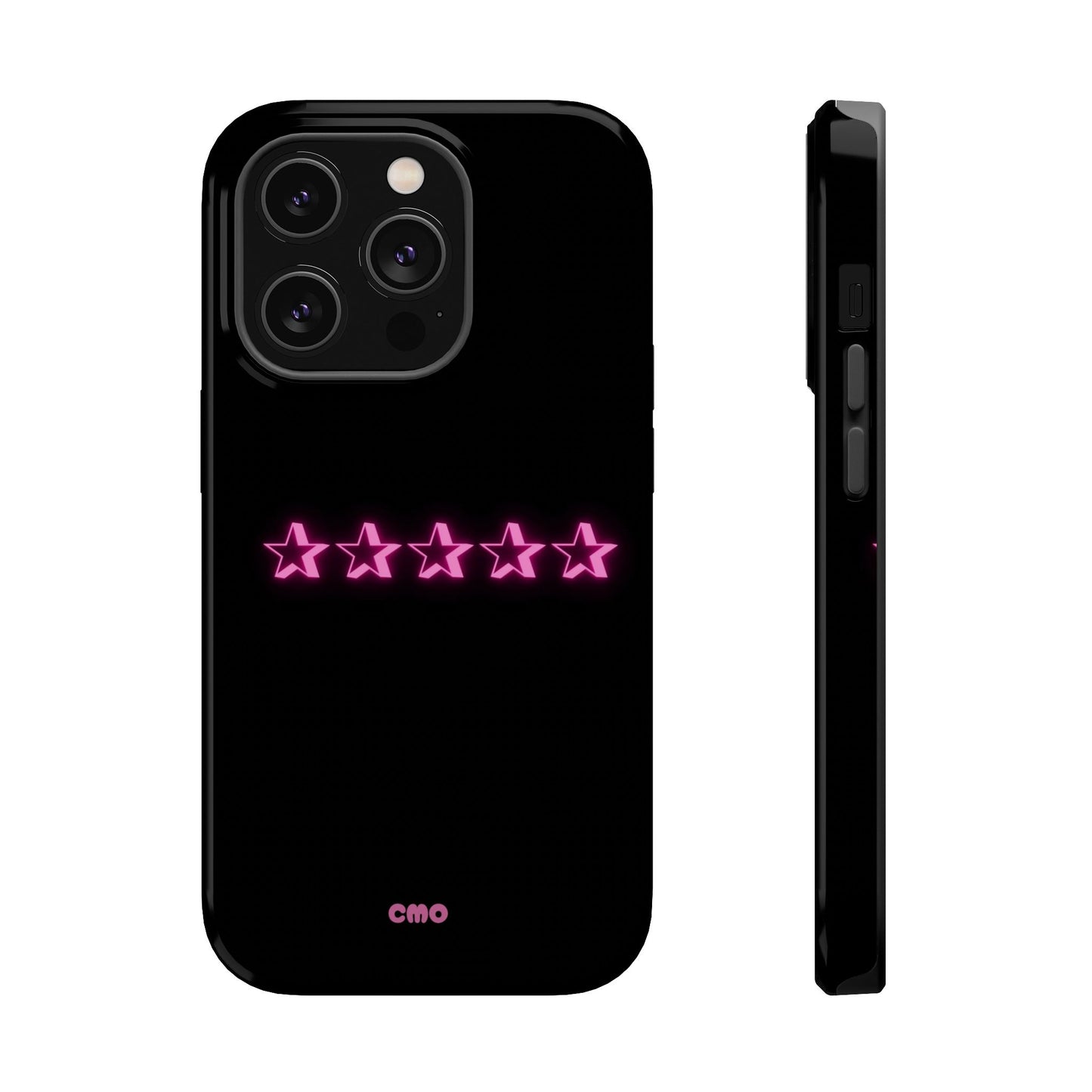 5 Stat ⭐️ Phone Case — Pink Neon Stars Magnetic Impact-Resistant Case