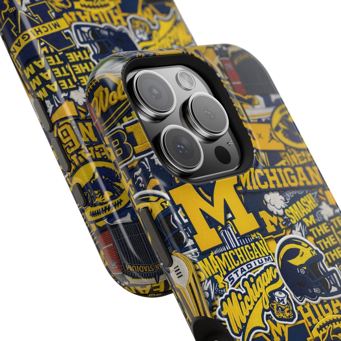 Michigan Wolverines Magnetic Impact Phone Case — Team Logo Collage MagSafe-Compatible
