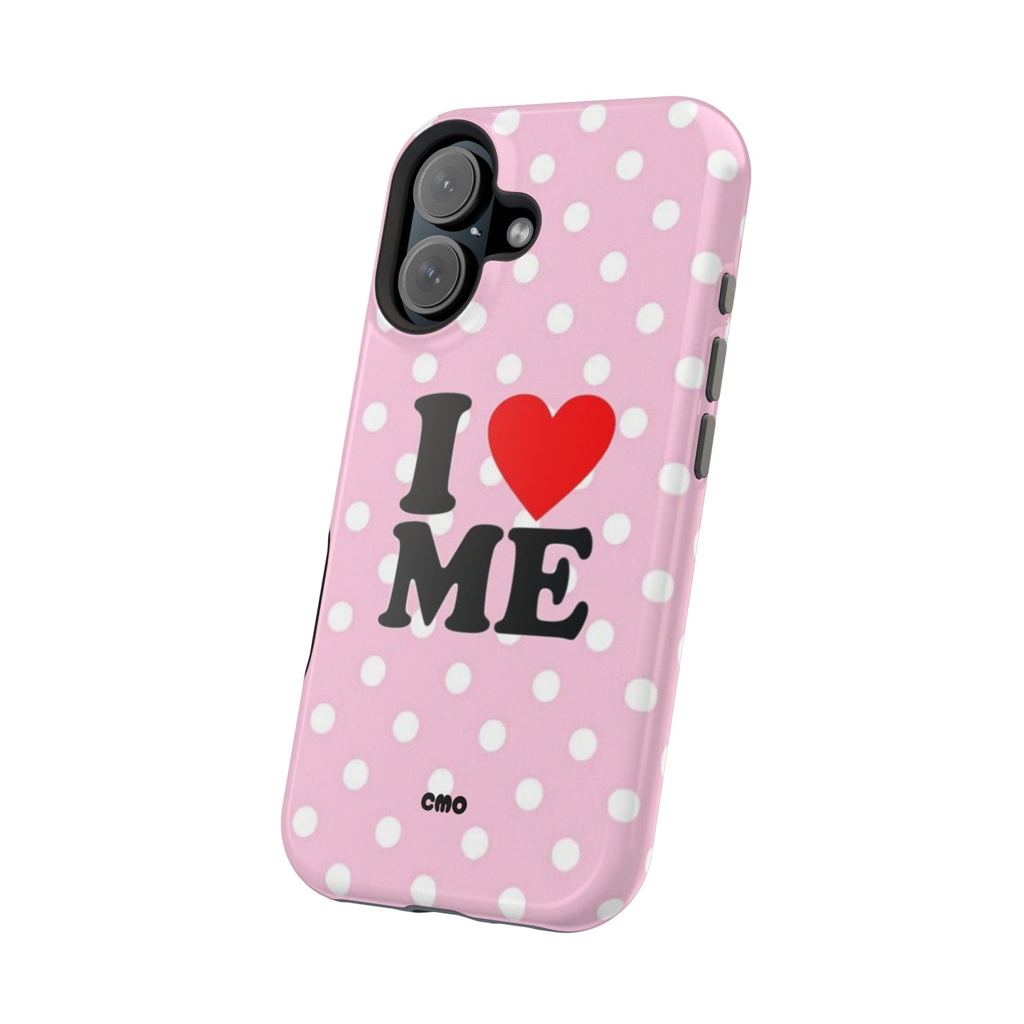 Pink Polka Dot "I  love ME" Magnetic Impact Phone Case — Self-Love Protective Cover