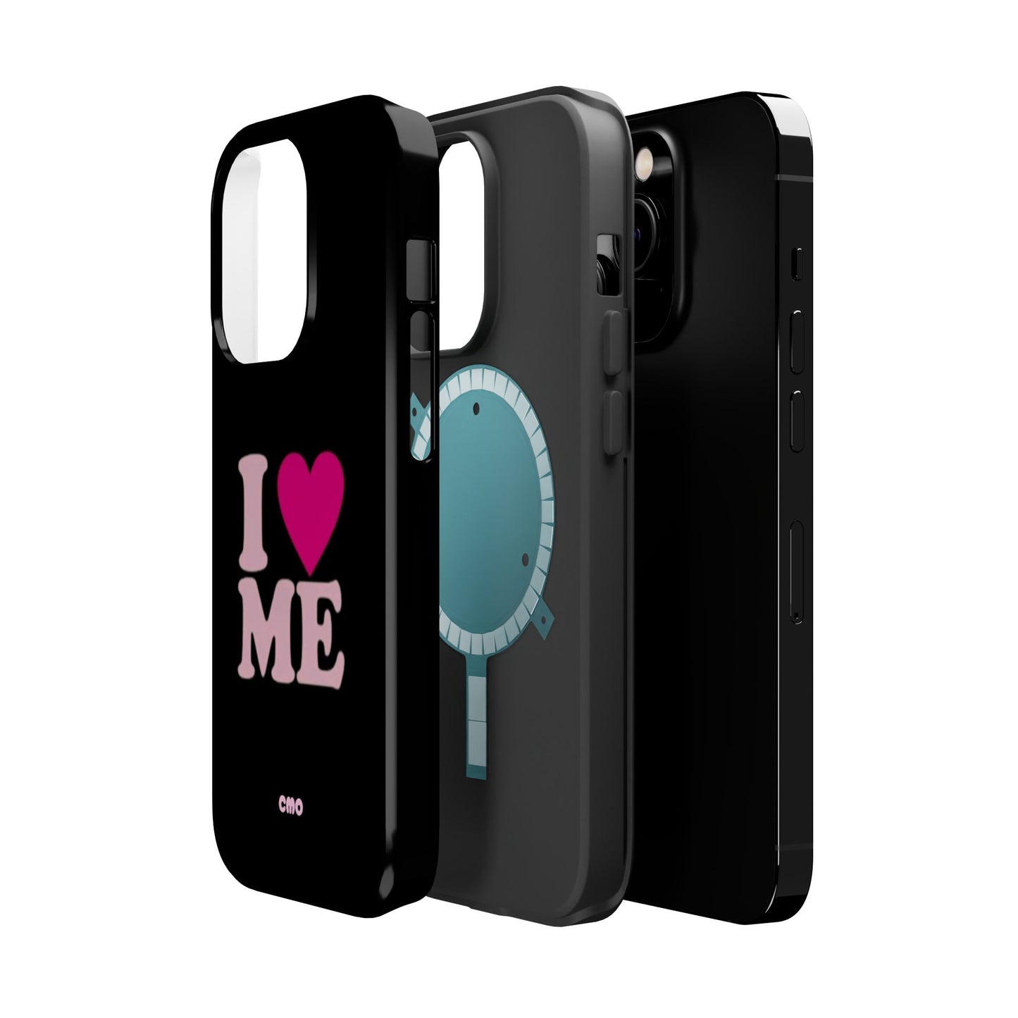 Magnetic Impact-Resistant Phone Case — "I love ME" Pink Self-Love Design