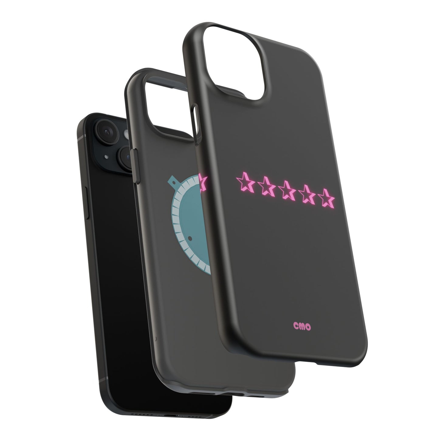 5 Stat ⭐️ Phone Case — Pink Neon Stars Magnetic Impact-Resistant Case
