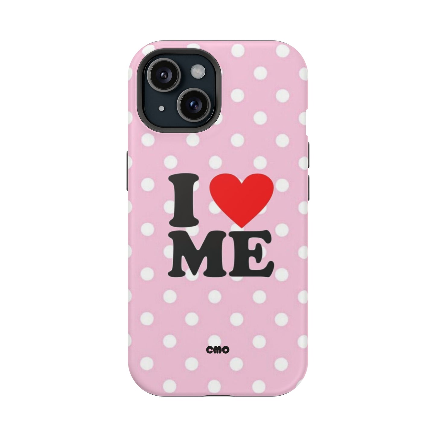 Pink Polka Dot "I  love ME" Magnetic Impact Phone Case — Self-Love Protective Cover