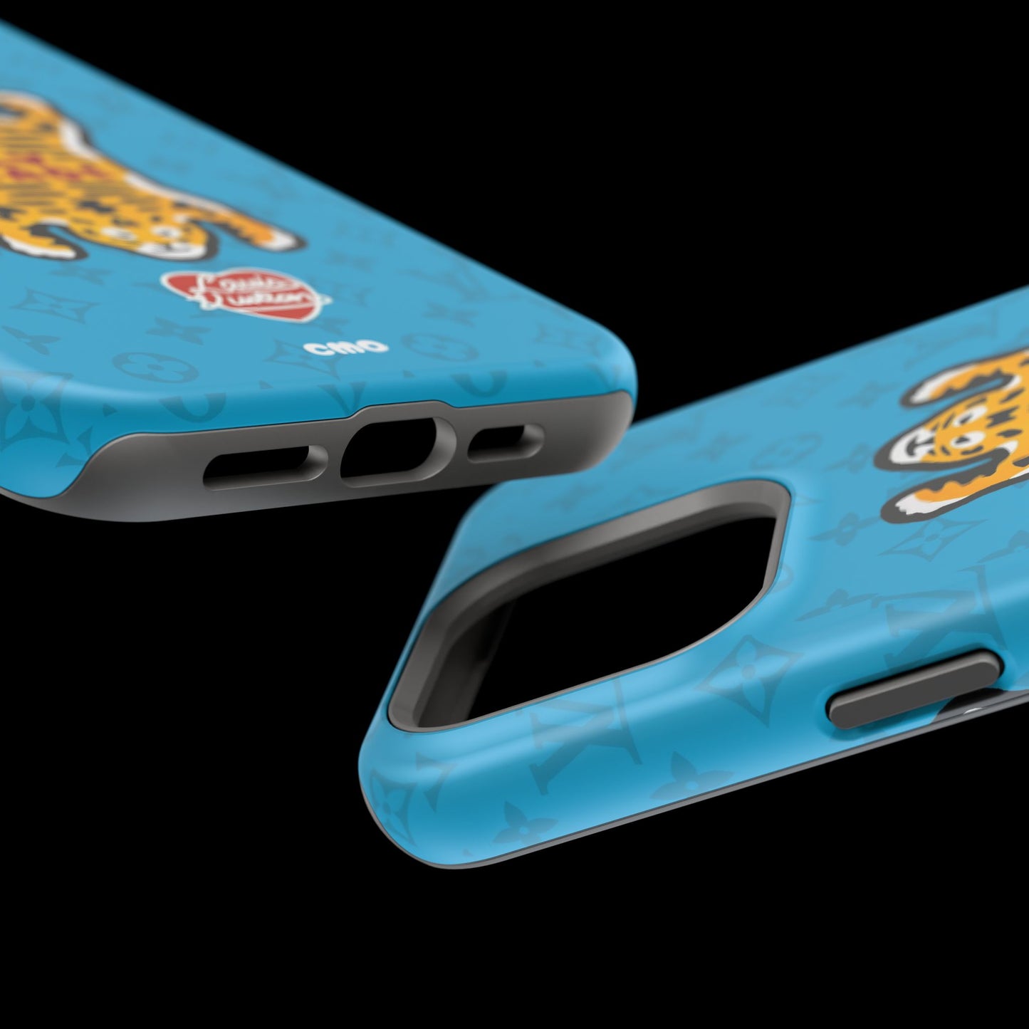 Magnetic Impact-Resistant Phone Case — Blue Tiger Rug Design
