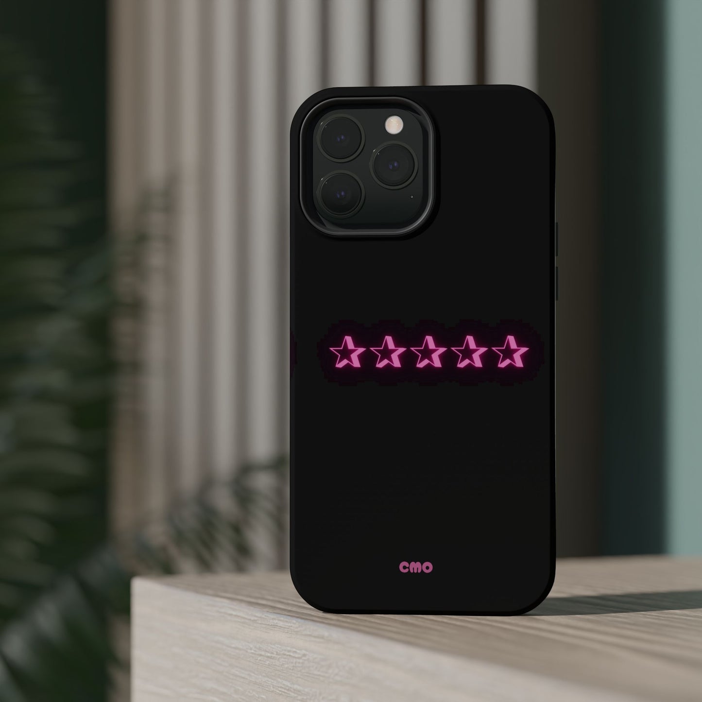 5 Stat ⭐️ Phone Case — Pink Neon Stars Magnetic Impact-Resistant Case