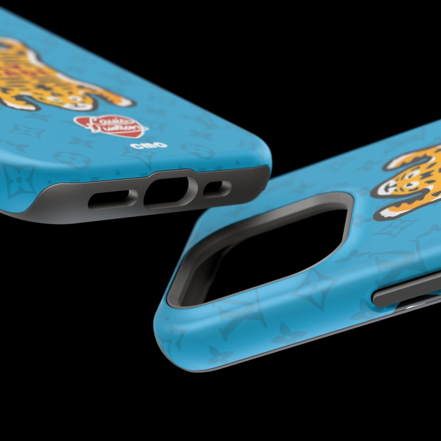 Magnetic Impact-Resistant Phone Case — Blue Tiger Rug Design