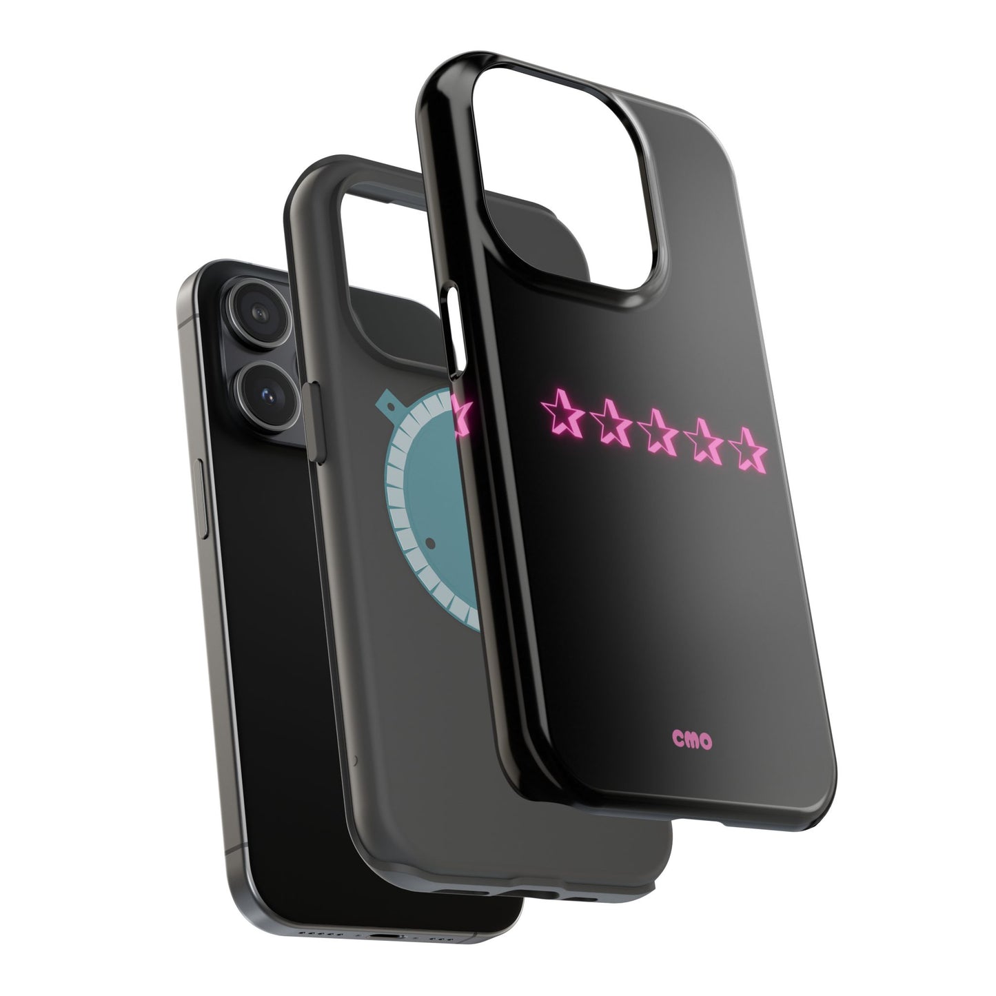 5 Stat ⭐️ Phone Case — Pink Neon Stars Magnetic Impact-Resistant Case