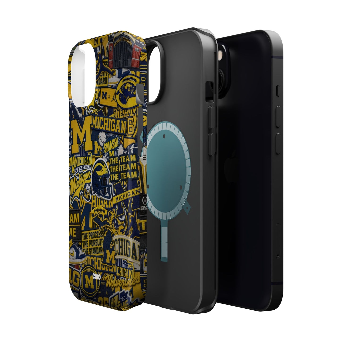 Michigan Wolverines Magnetic Impact Phone Case — Team Logo Collage MagSafe-Compatible