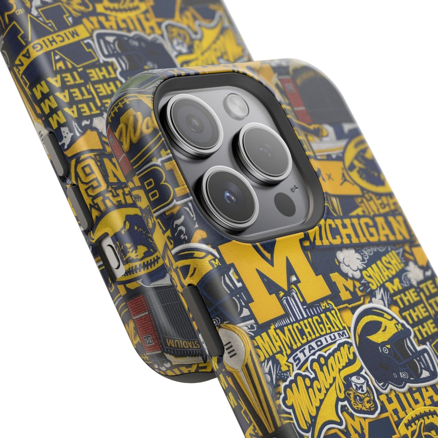 Michigan Wolverines Magnetic Impact Phone Case — Team Logo Collage MagSafe-Compatible