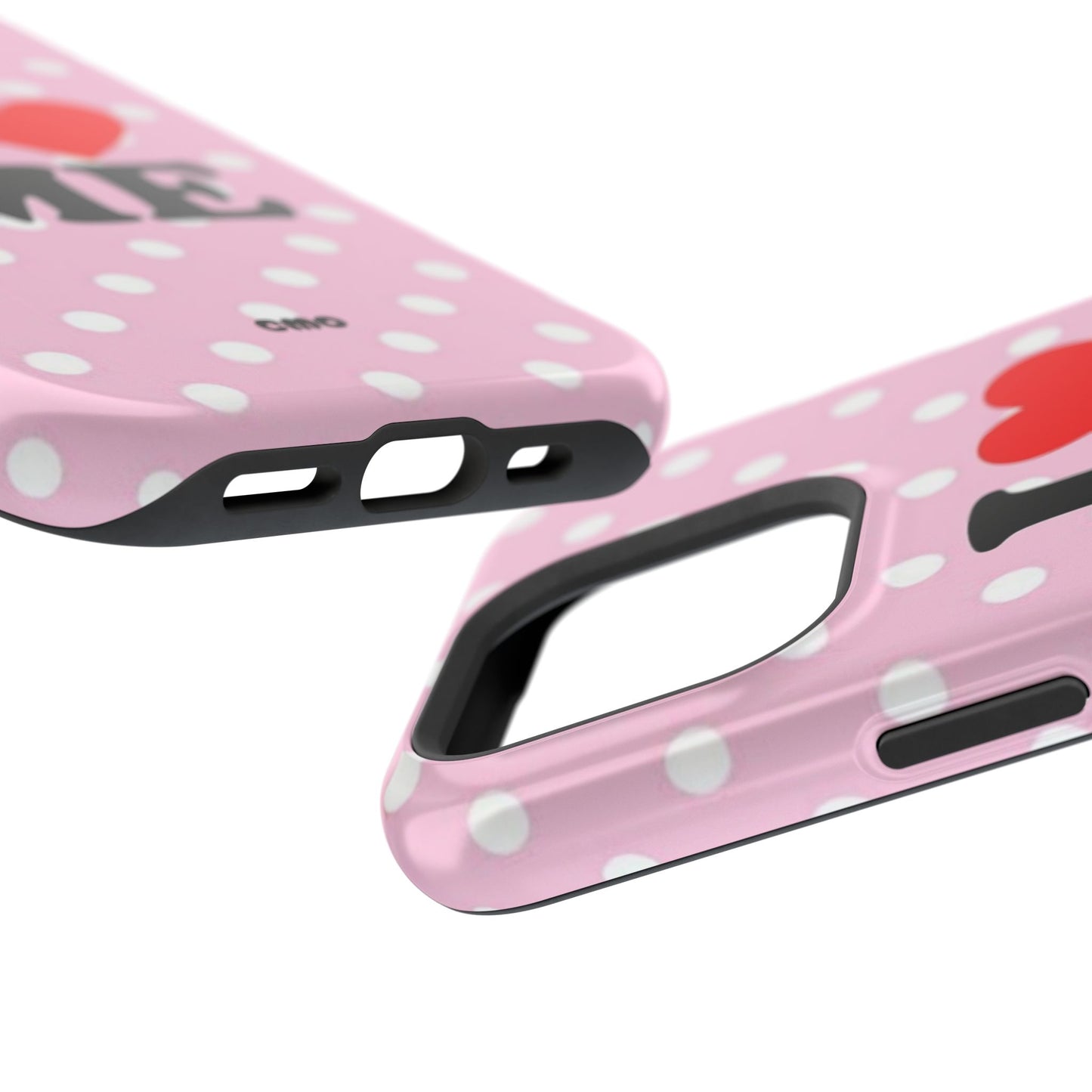 Pink Polka Dot "I  love ME" Magnetic Impact Phone Case — Self-Love Protective Cover