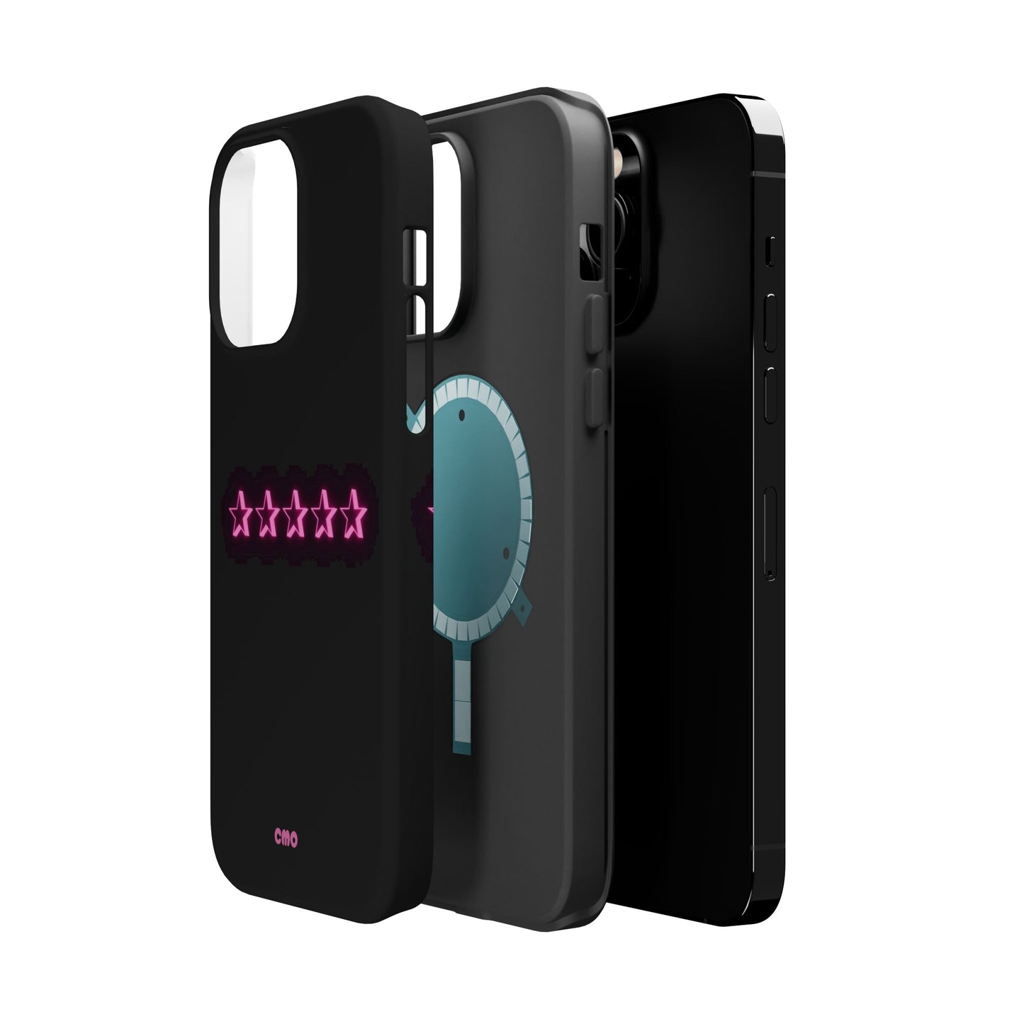 5 Stat ⭐️ Phone Case — Pink Neon Stars Magnetic Impact-Resistant Case