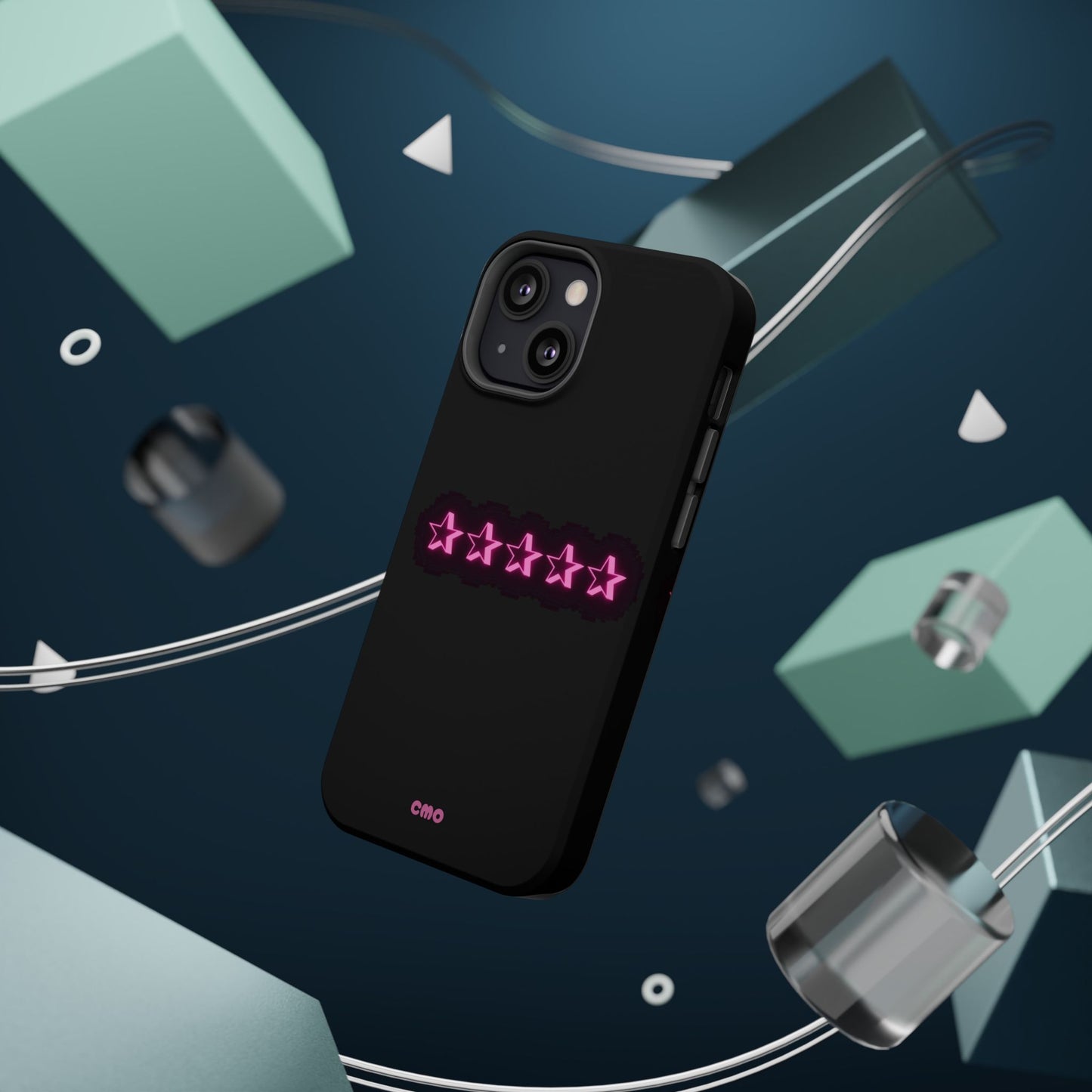 5 Stat ⭐️ Phone Case — Pink Neon Stars Magnetic Impact-Resistant Case