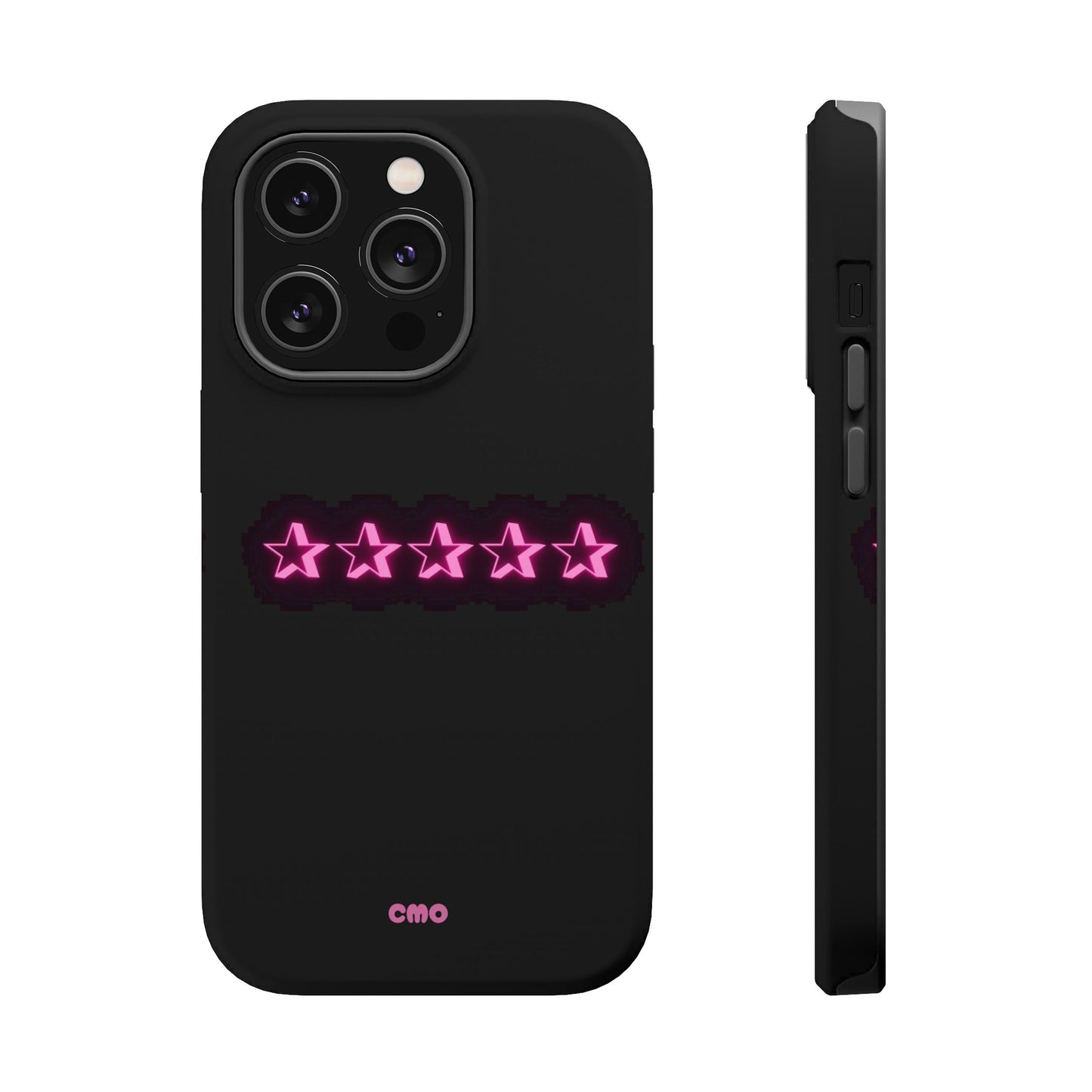 5 Stat ⭐️ Phone Case — Pink Neon Stars Magnetic Impact-Resistant Case