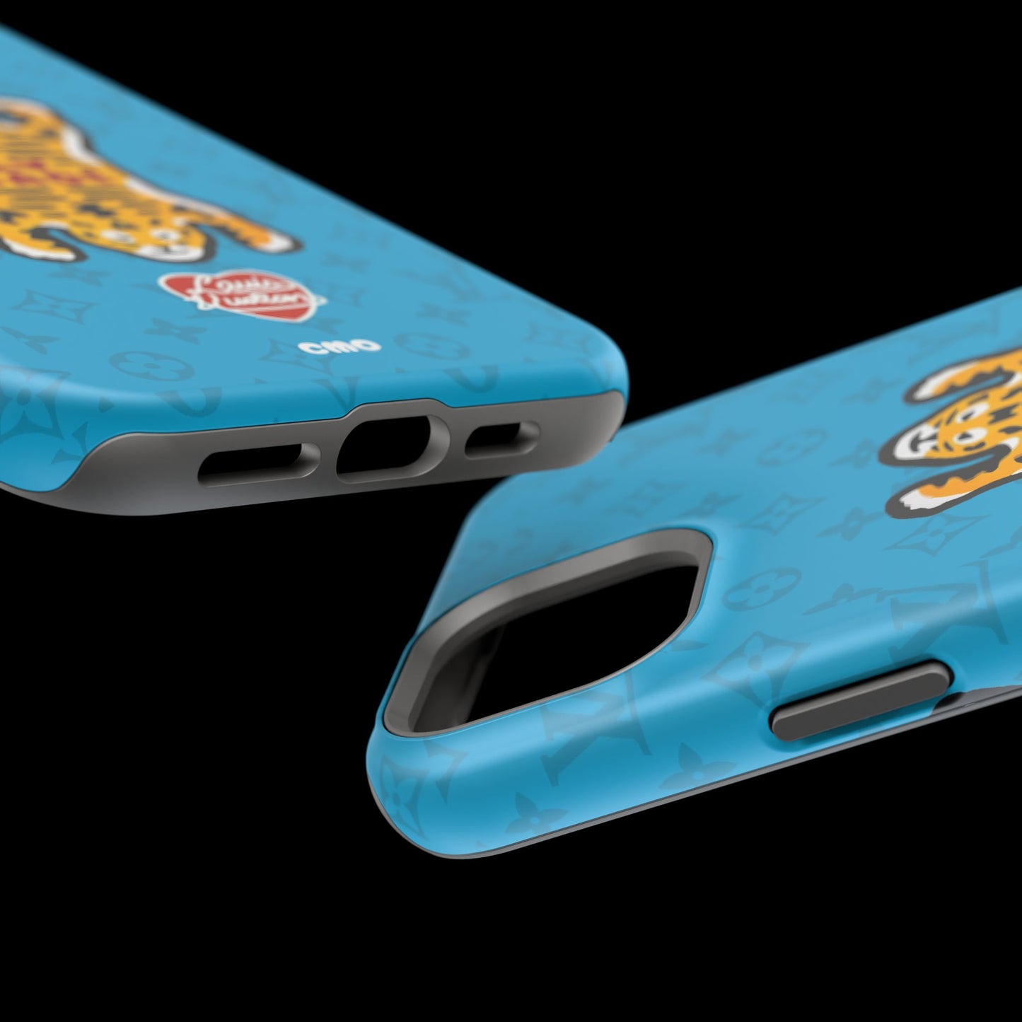 Magnetic Impact-Resistant Phone Case — Blue Tiger Rug Design