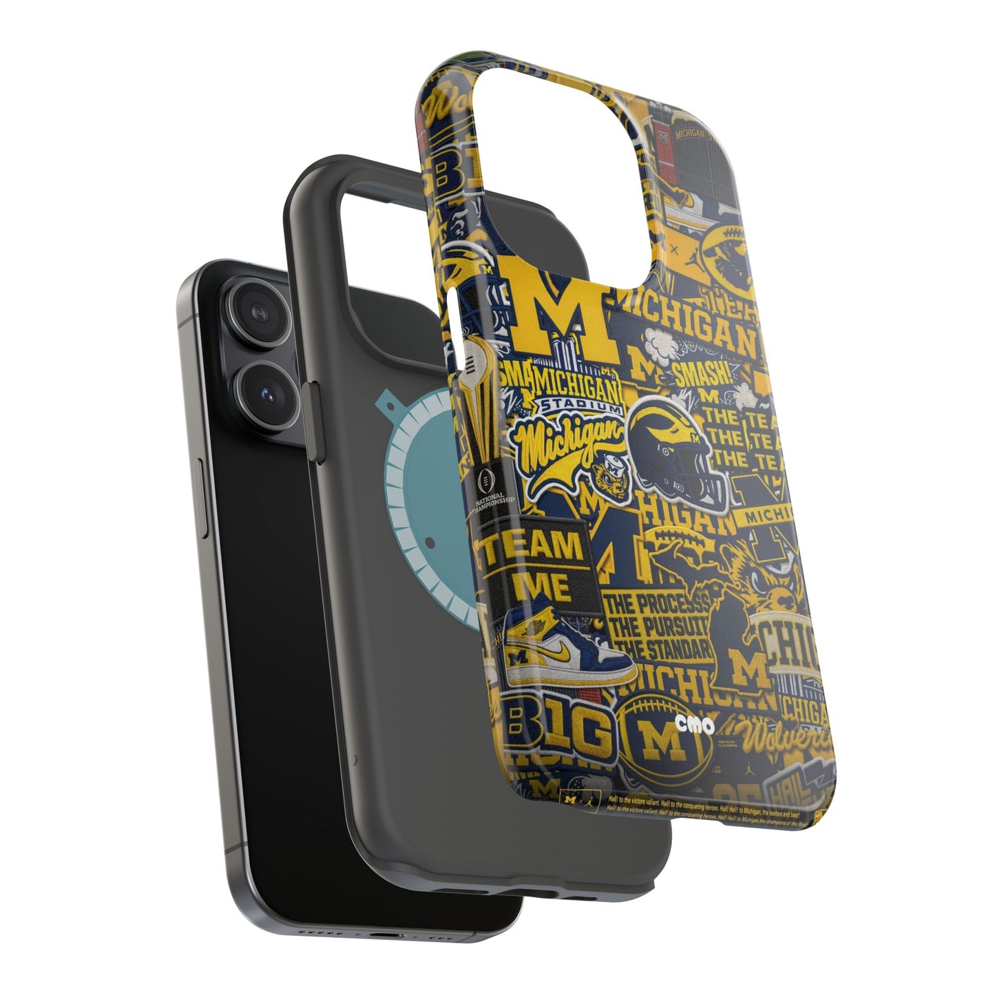 Michigan Wolverines Magnetic Impact Phone Case — Team Logo Collage MagSafe-Compatible