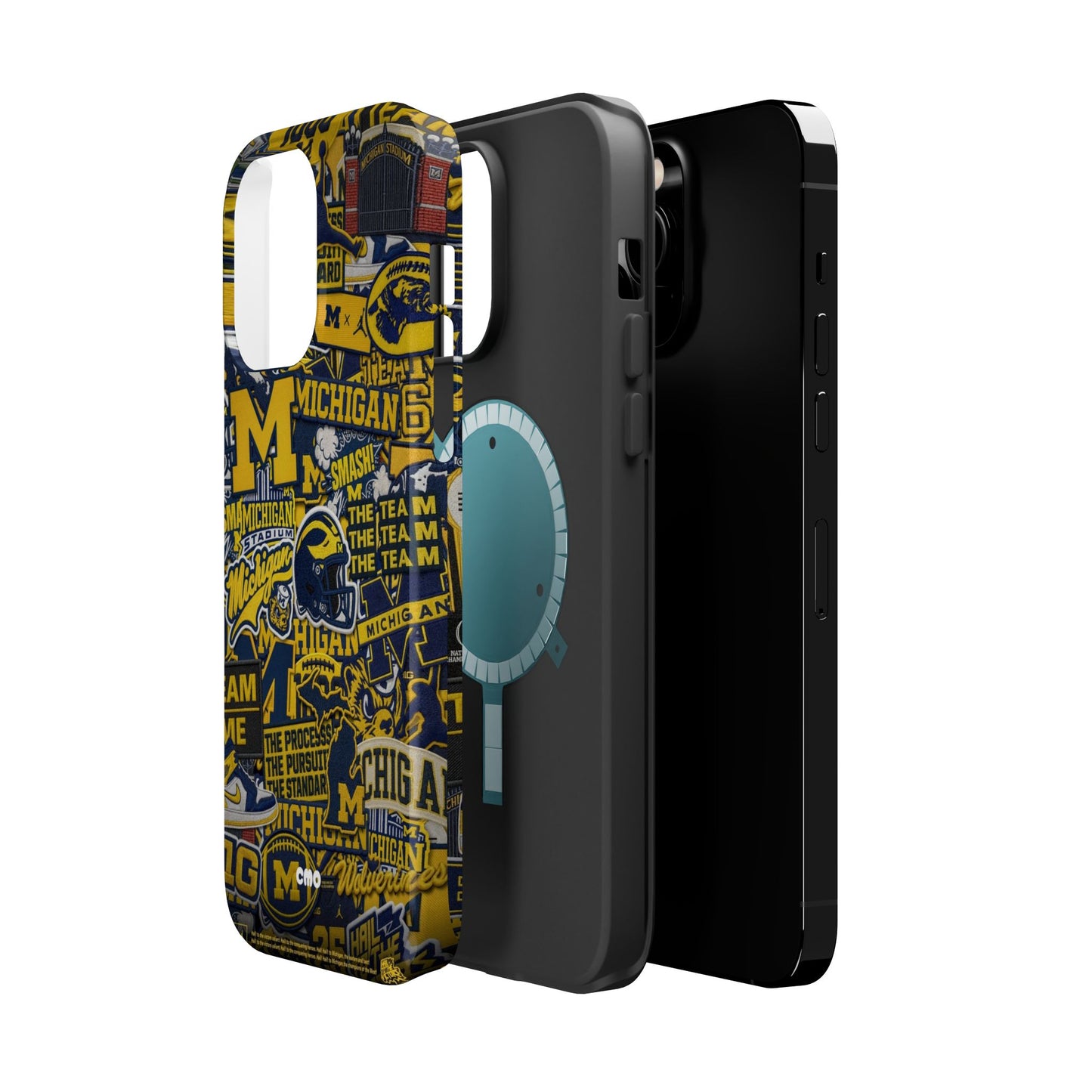 Michigan Wolverines Magnetic Impact Phone Case — Team Logo Collage MagSafe-Compatible