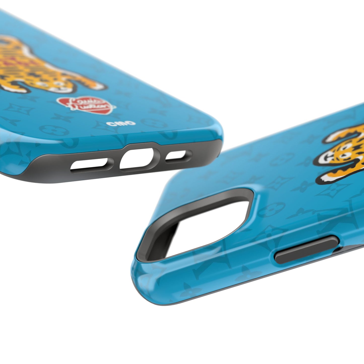 Magnetic Impact-Resistant Phone Case — Blue Tiger Rug Design
