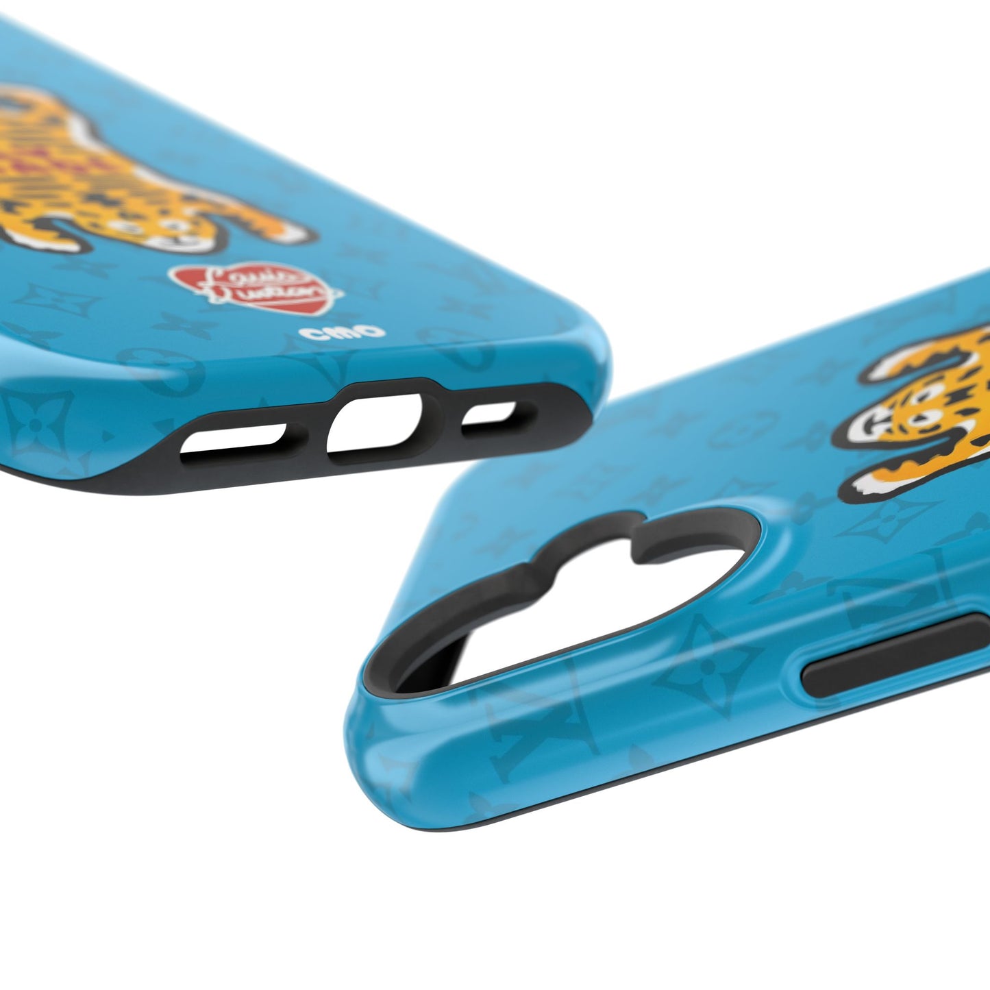 Magnetic Impact-Resistant Phone Case — Blue Tiger Rug Design