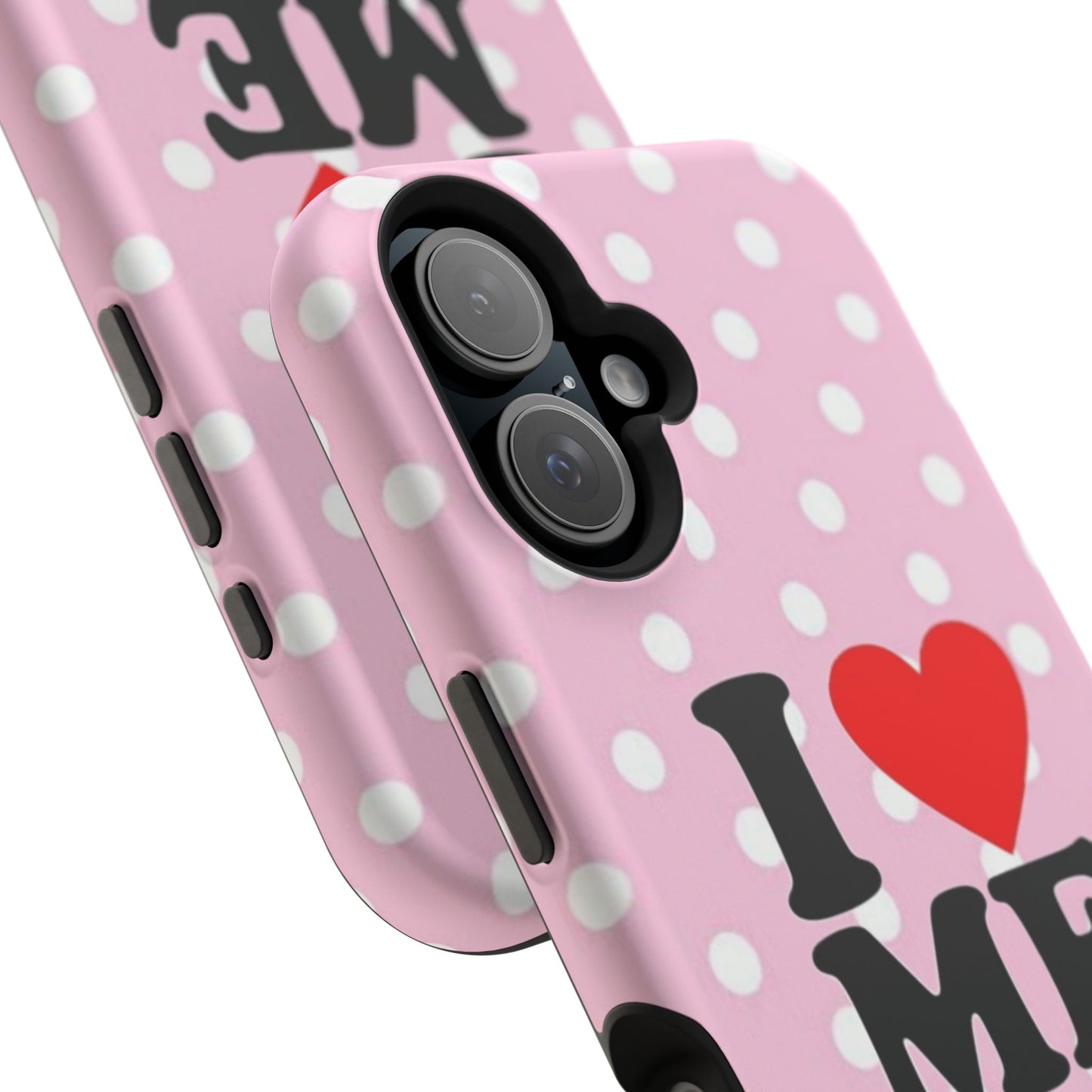 Pink Polka Dot "I  love ME" Magnetic Impact Phone Case — Self-Love Protective Cover
