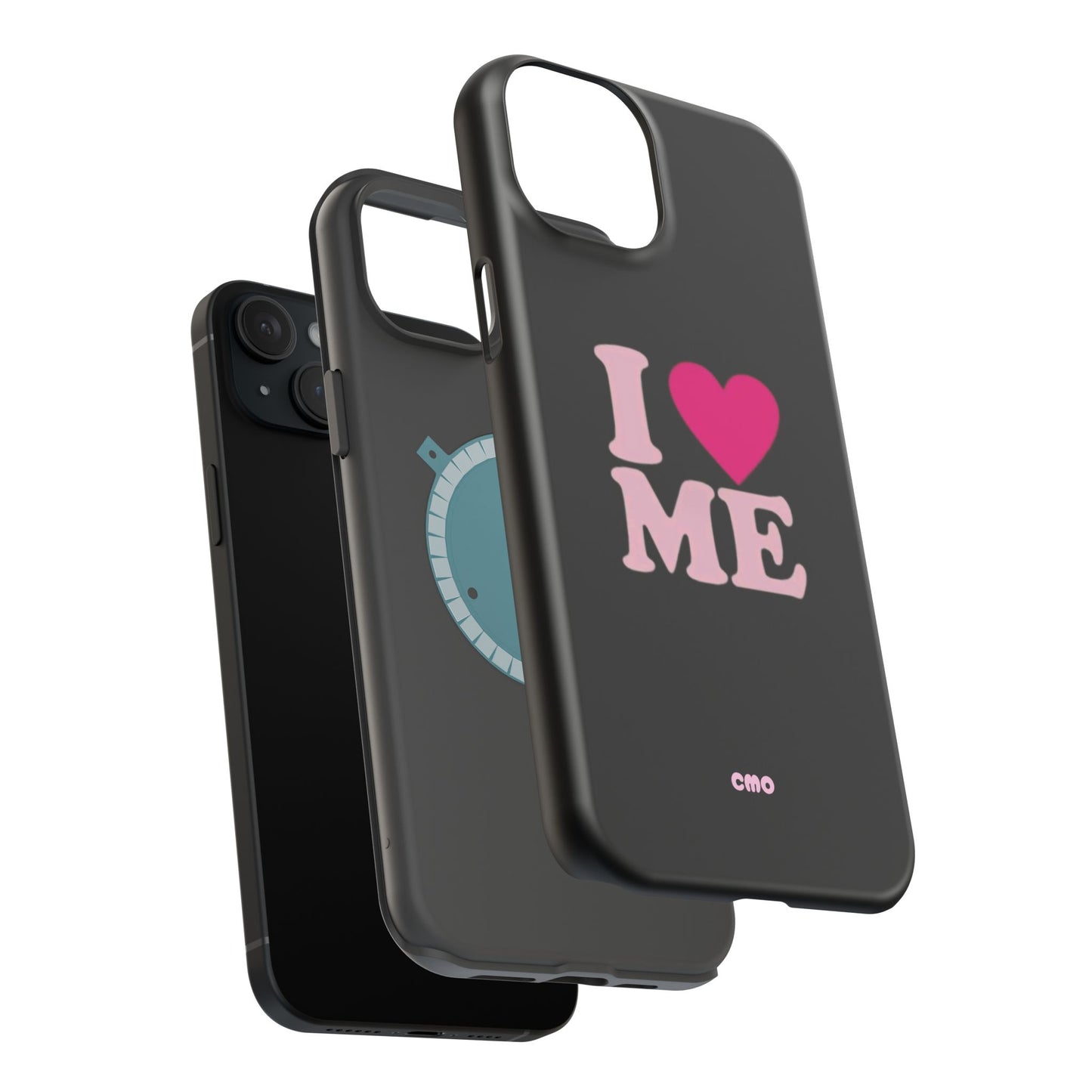 Magnetic Impact-Resistant Phone Case — "I love ME" Pink Self-Love Design