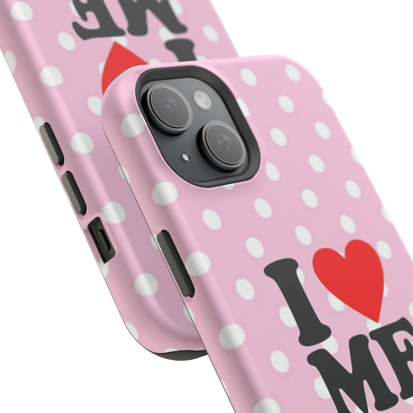 Pink Polka Dot "I  love ME" Magnetic Impact Phone Case — Self-Love Protective Cover