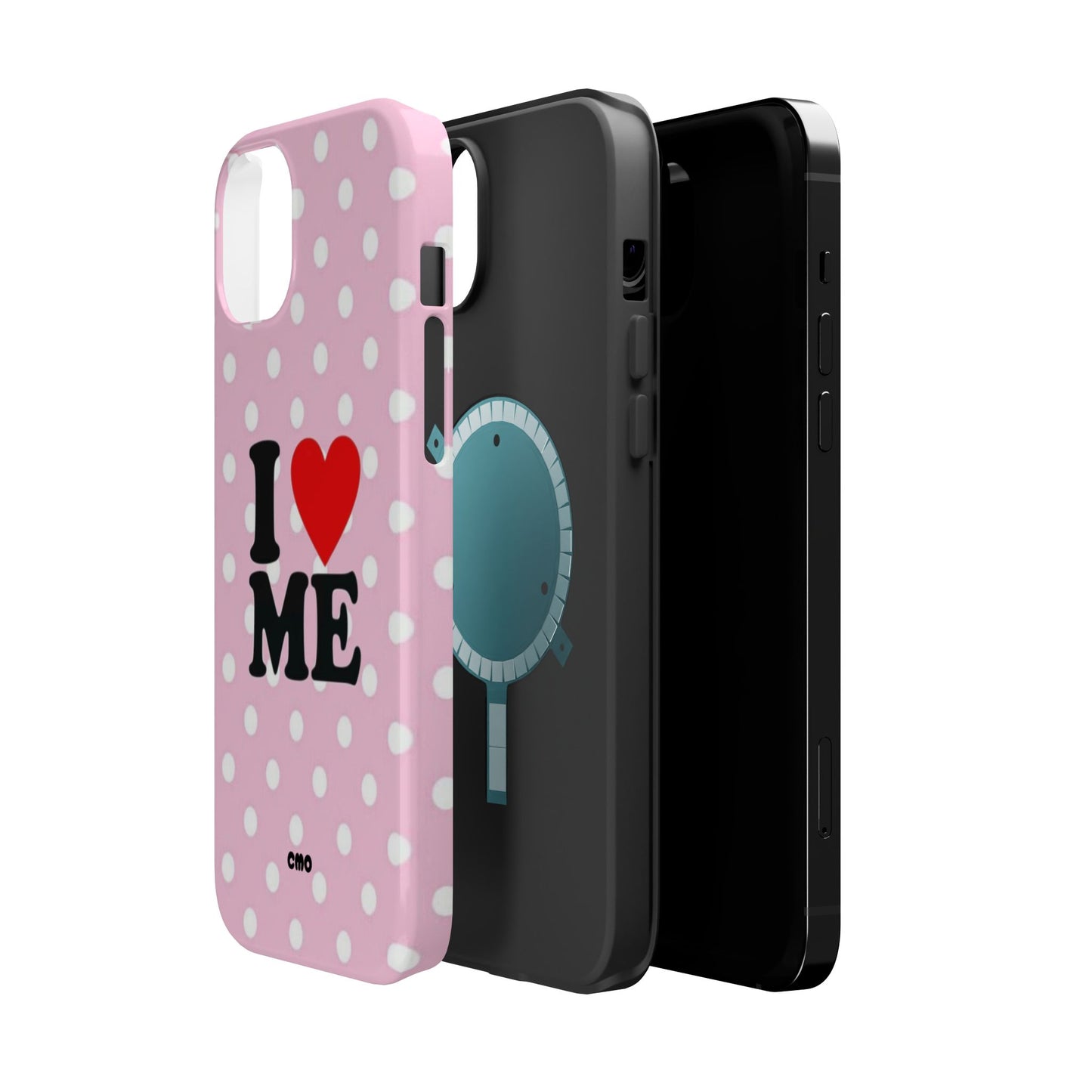 Pink Polka Dot "I  love ME" Magnetic Impact Phone Case — Self-Love Protective Cover