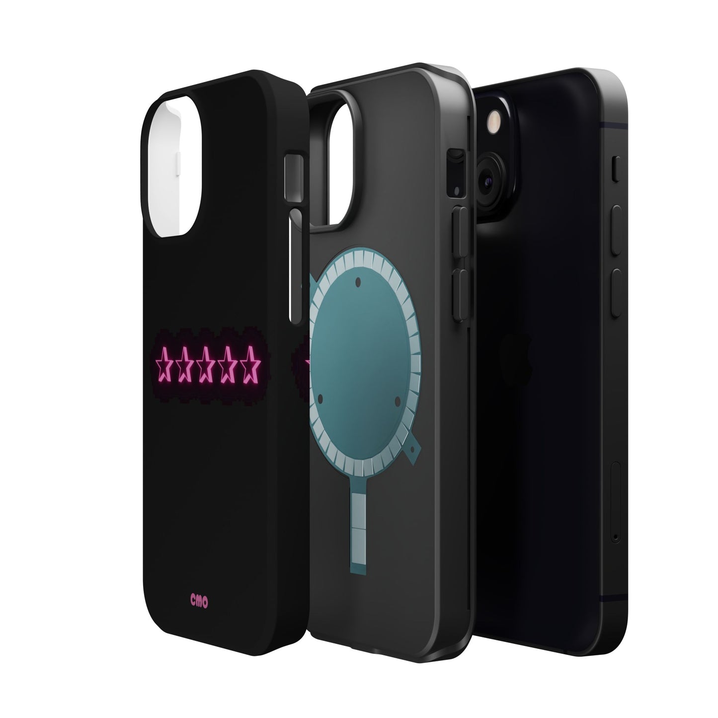 5 Stat ⭐️ Phone Case — Pink Neon Stars Magnetic Impact-Resistant Case