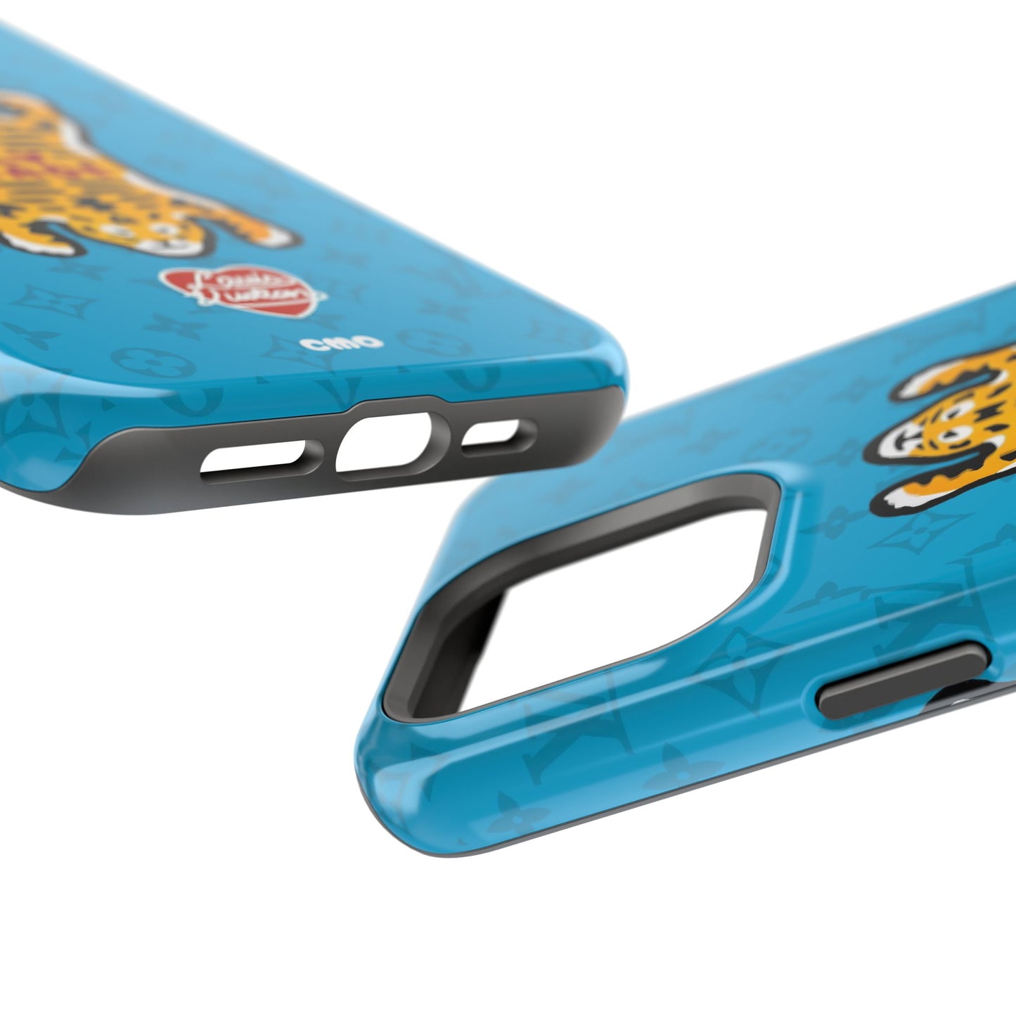 Magnetic Impact-Resistant Phone Case — Blue Tiger Rug Design