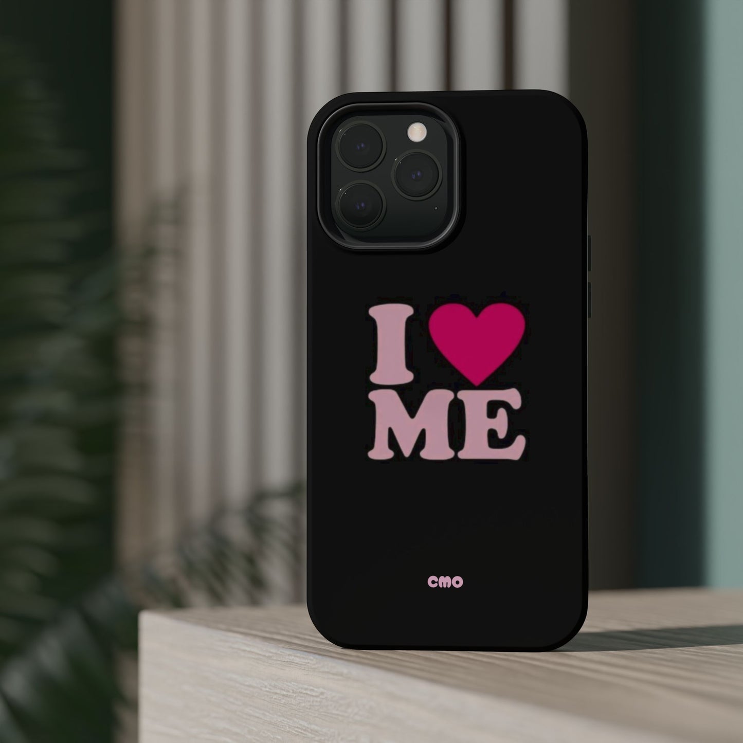Magnetic Impact-Resistant Phone Case — "I love ME" Pink Self-Love Design