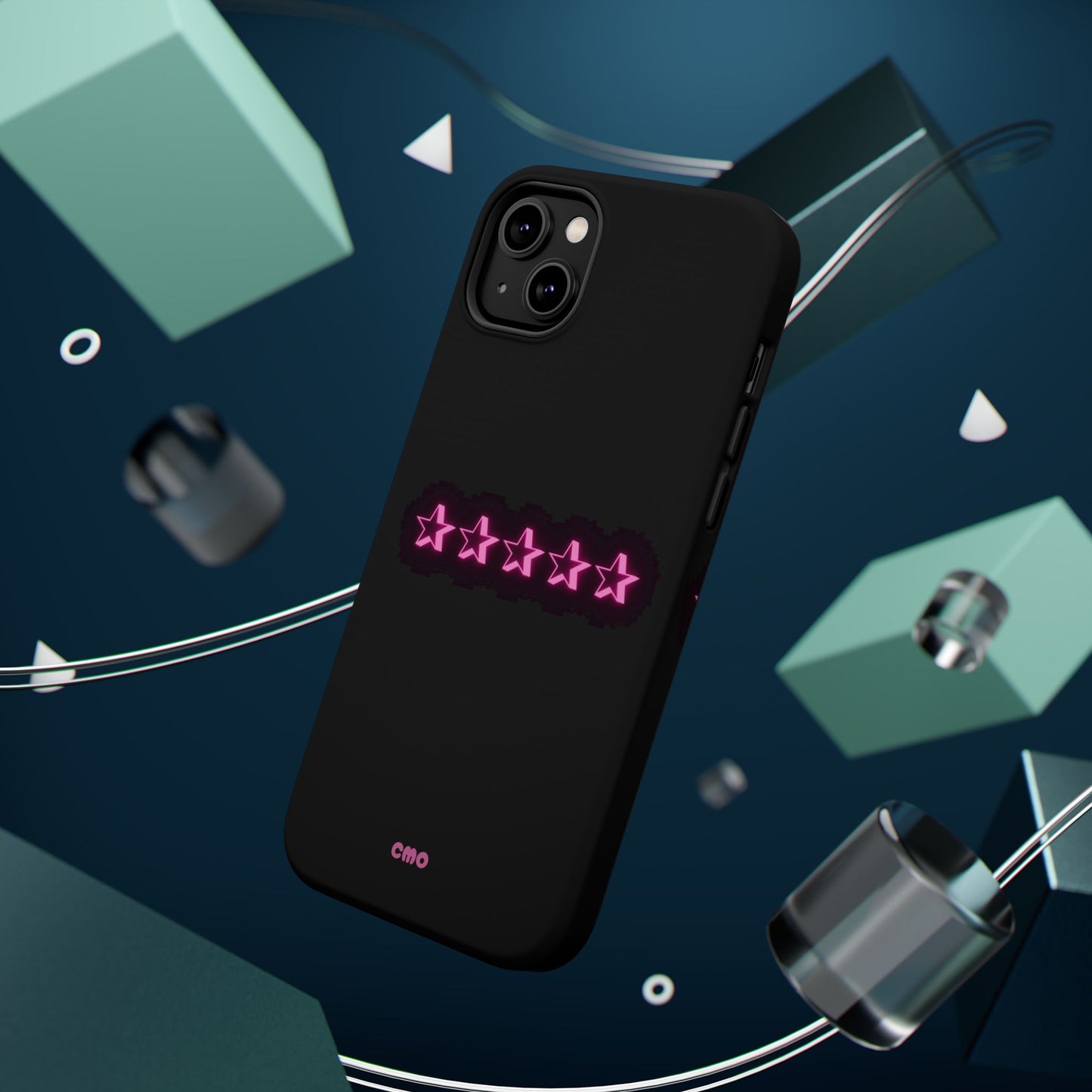 5 Stat ⭐️ Phone Case — Pink Neon Stars Magnetic Impact-Resistant Case