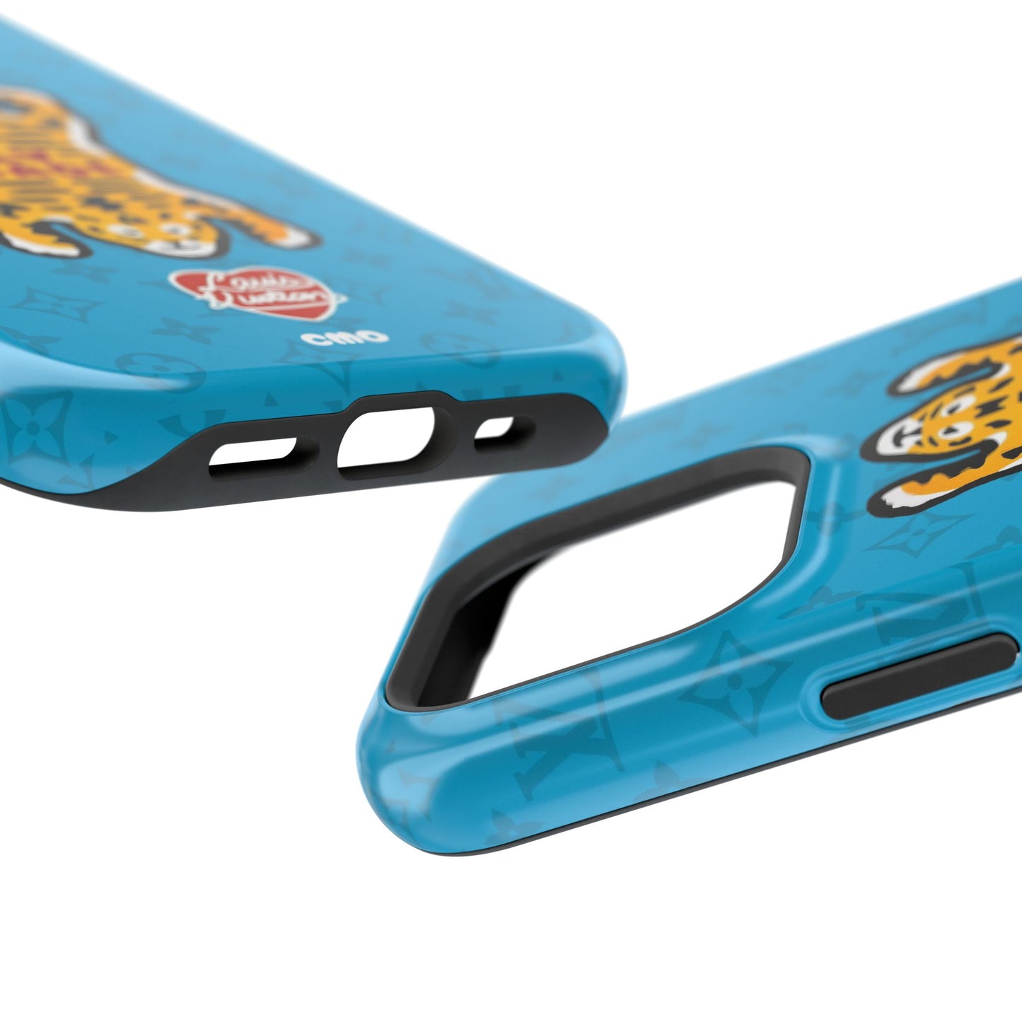 Magnetic Impact-Resistant Phone Case — Blue Tiger Rug Design