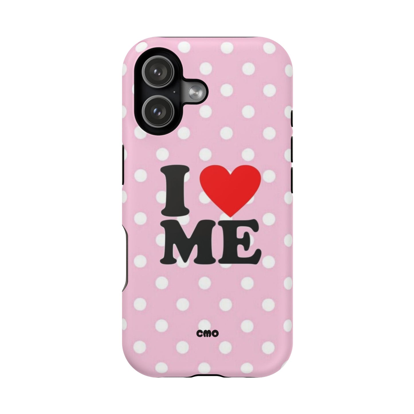 Pink Polka Dot "I  love ME" Magnetic Impact Phone Case — Self-Love Protective Cover