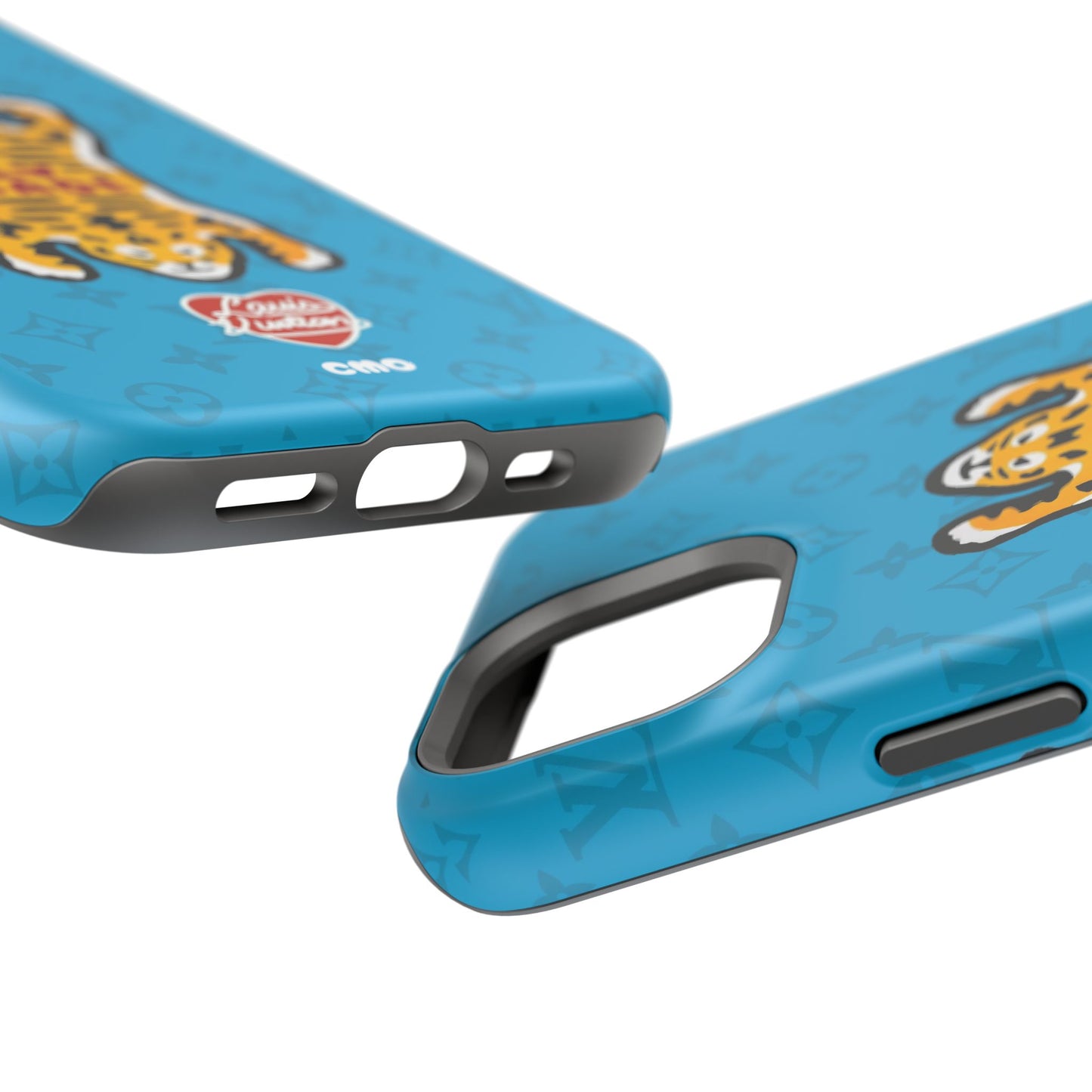 Magnetic Impact-Resistant Phone Case — Blue Tiger Rug Design