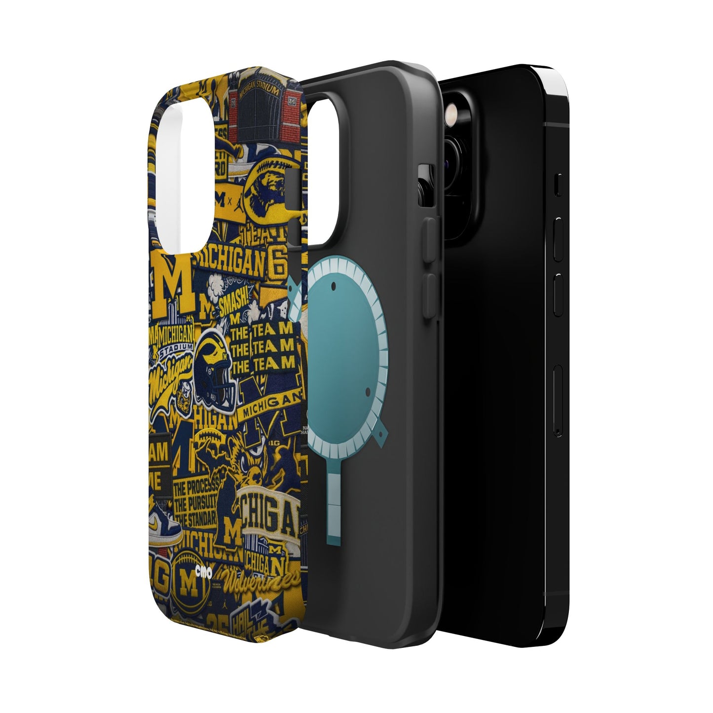 Michigan Wolverines Magnetic Impact Phone Case — Team Logo Collage MagSafe-Compatible