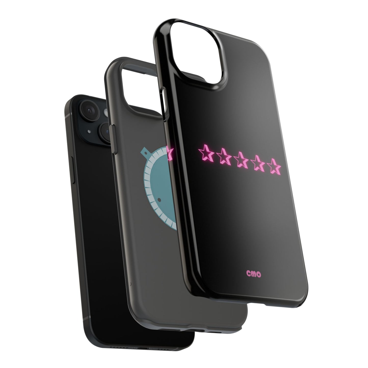 5 Stat ⭐️ Phone Case — Pink Neon Stars Magnetic Impact-Resistant Case