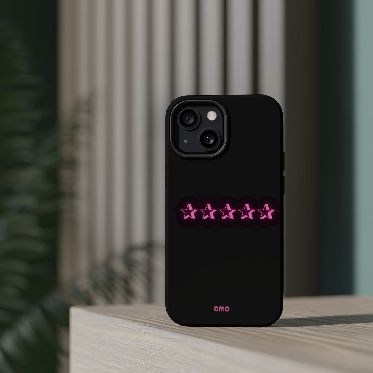 5 Stat ⭐️ Phone Case — Pink Neon Stars Magnetic Impact-Resistant Case